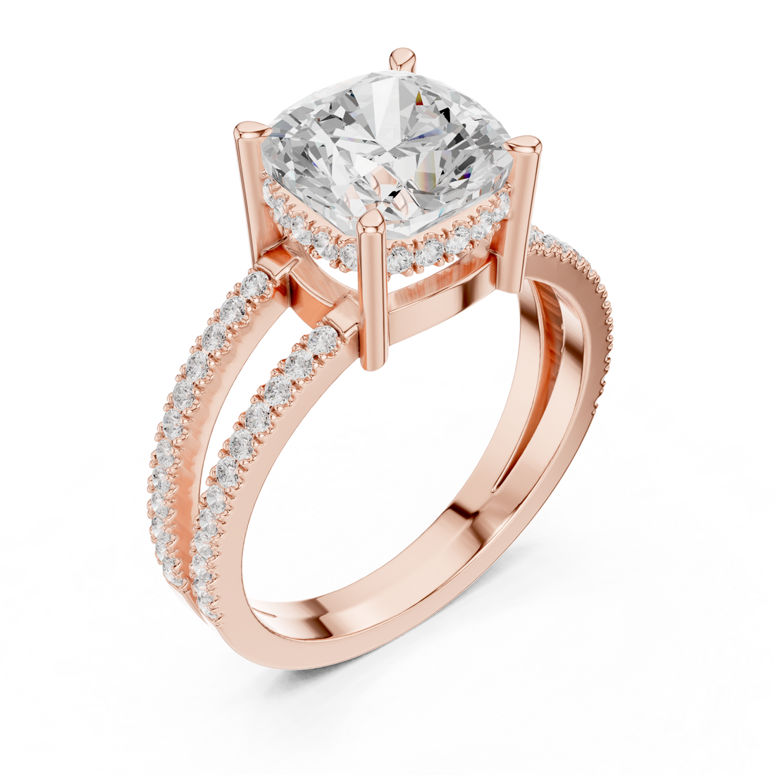 IGI Certified Lab-Grown Diamond Double Band Solitaire Ring | Kiashaa Jewellery