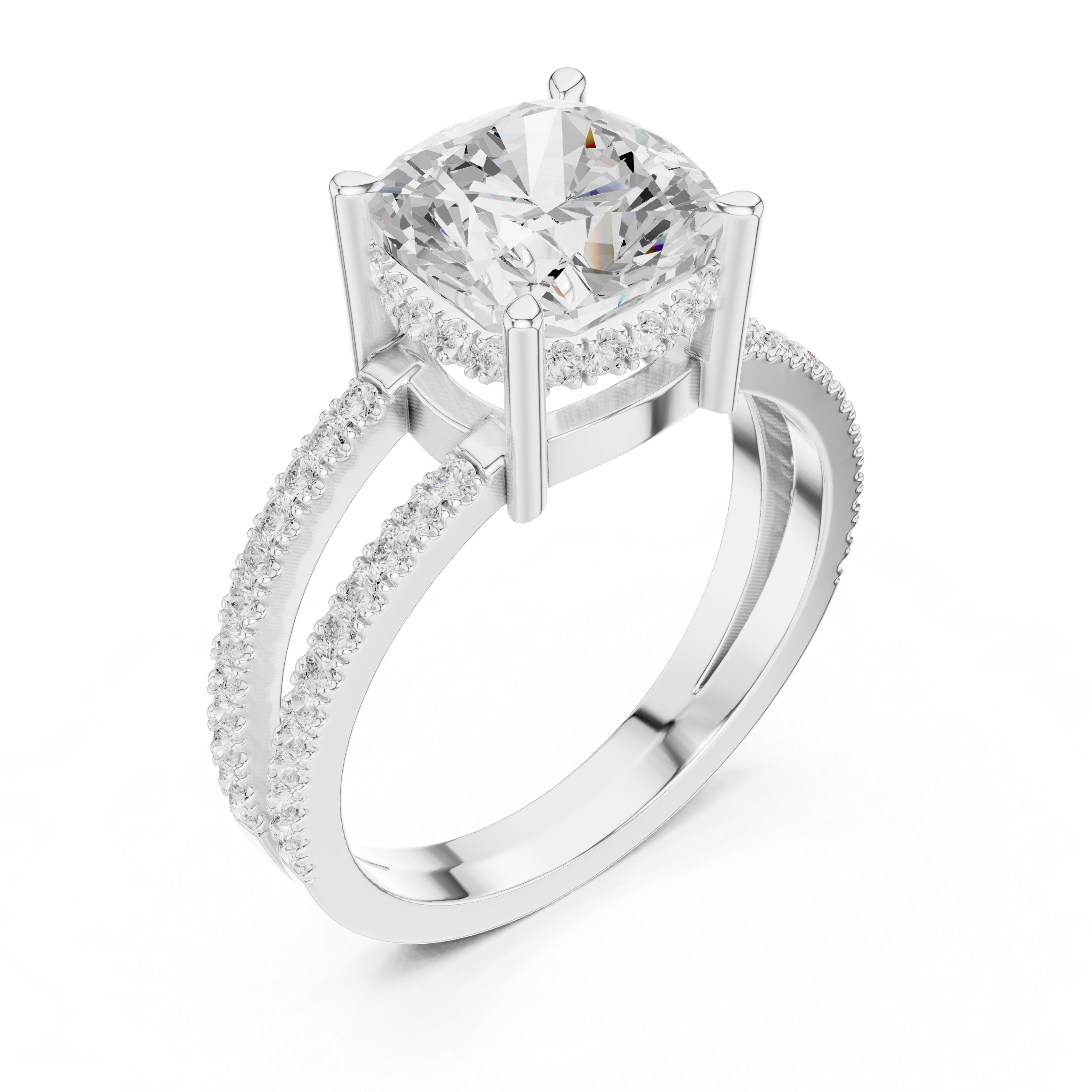 IGI Certified Lab-Grown Diamond Double Band Solitaire Ring | Kiashaa Jewellery