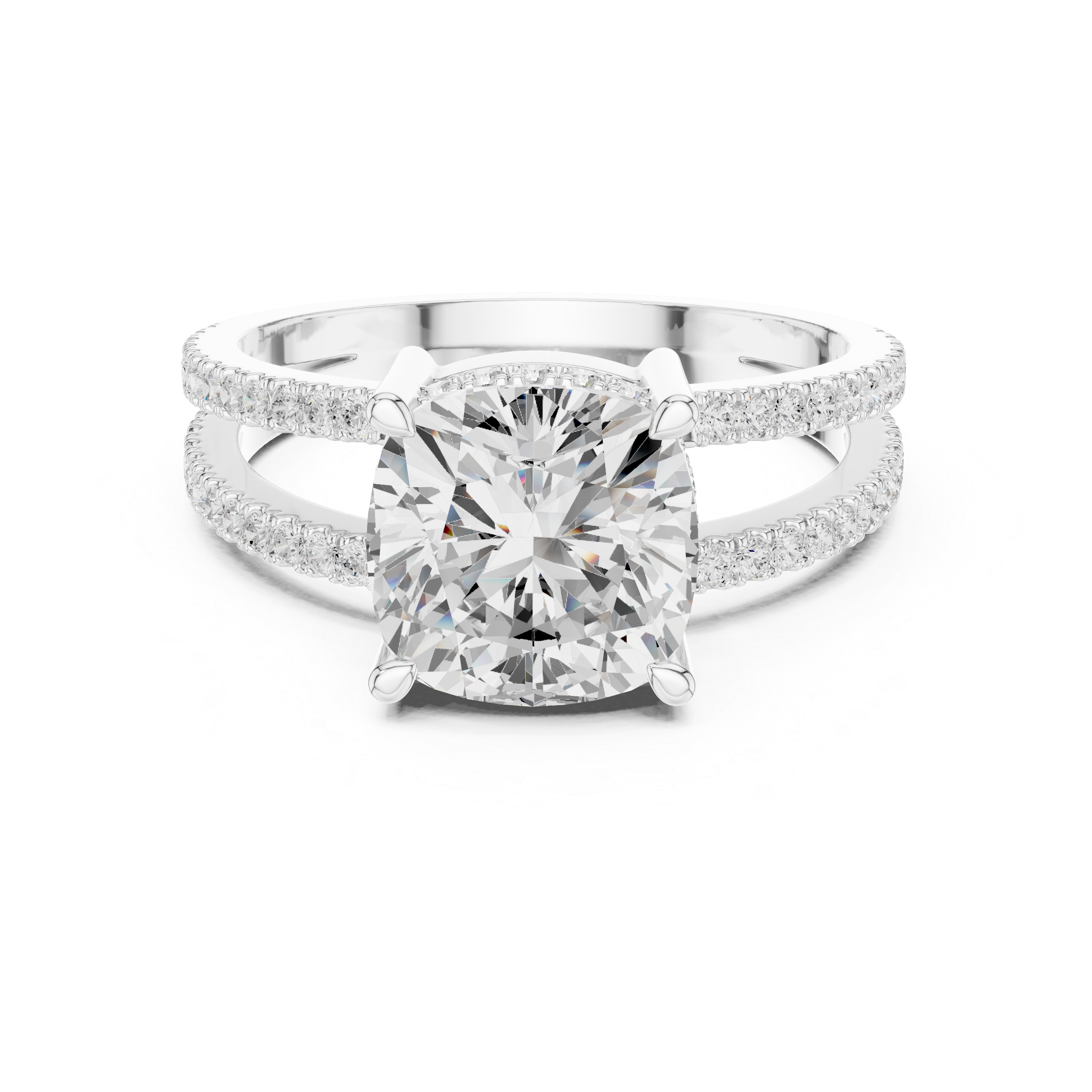 IGI Certified Lab-Grown Diamond Double Band Solitaire Ring | Kiashaa Jewellery