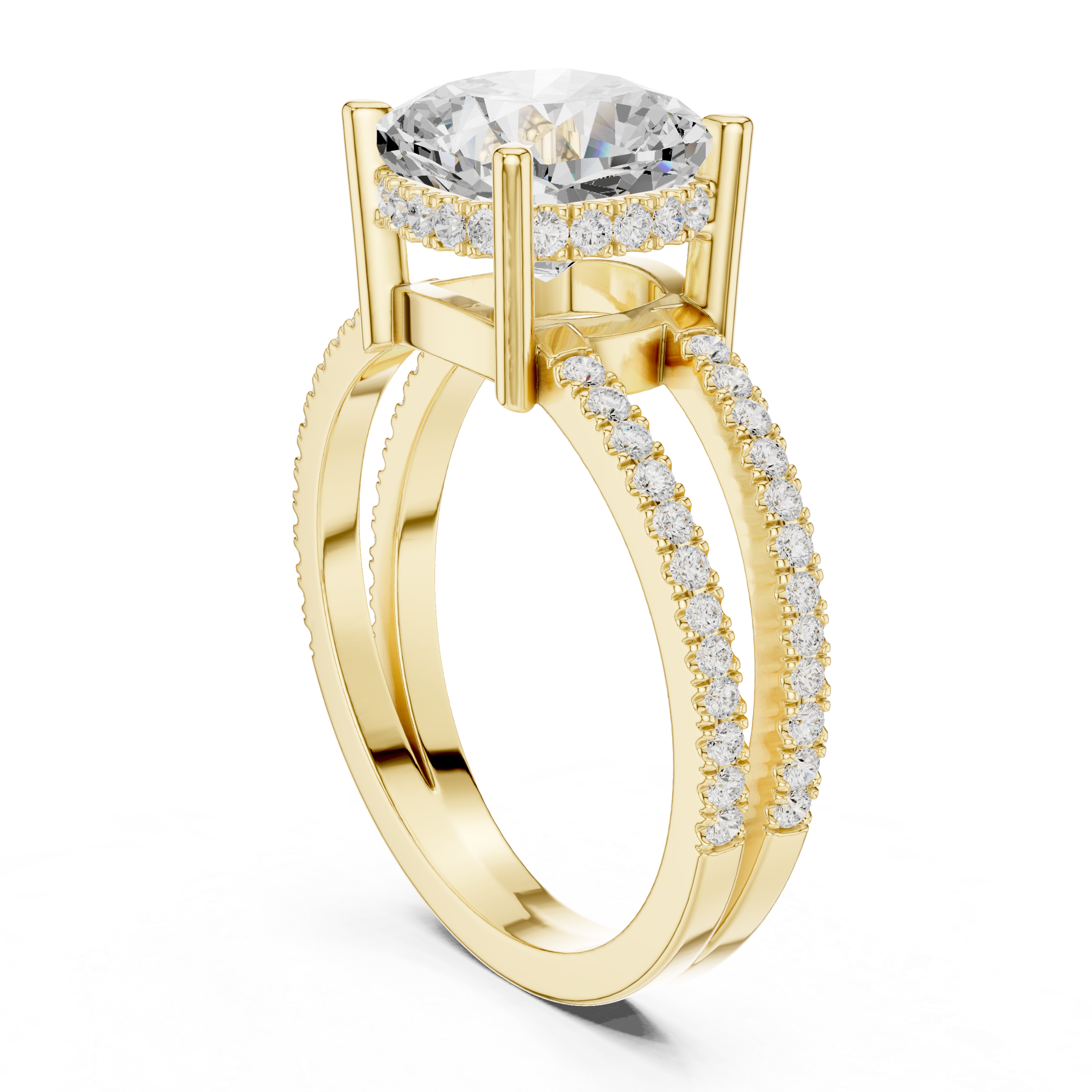 IGI Certified Lab-Grown Diamond Double Band Solitaire Ring | Kiashaa Jewellery