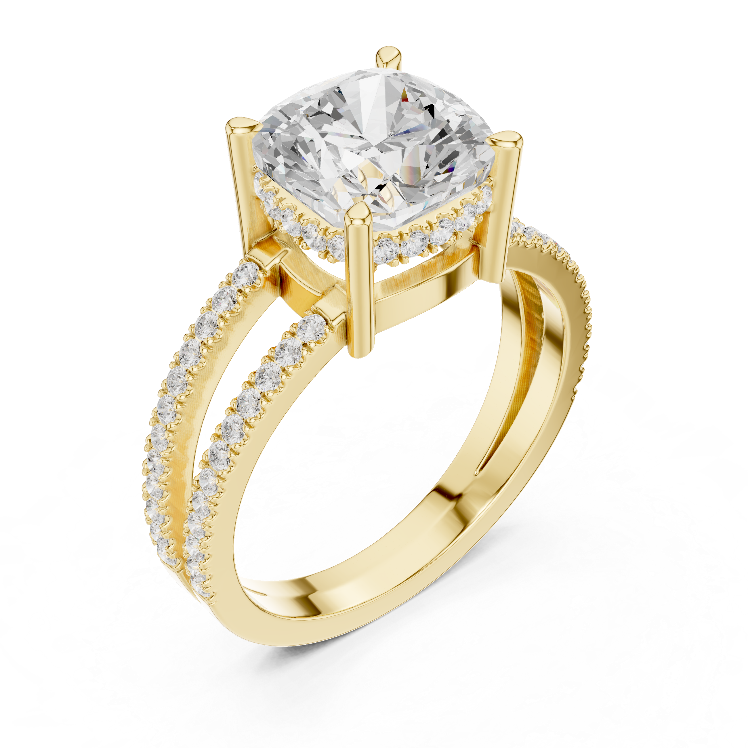 IGI Certified Lab-Grown Diamond Double Band Solitaire Ring | Kiashaa Jewellery