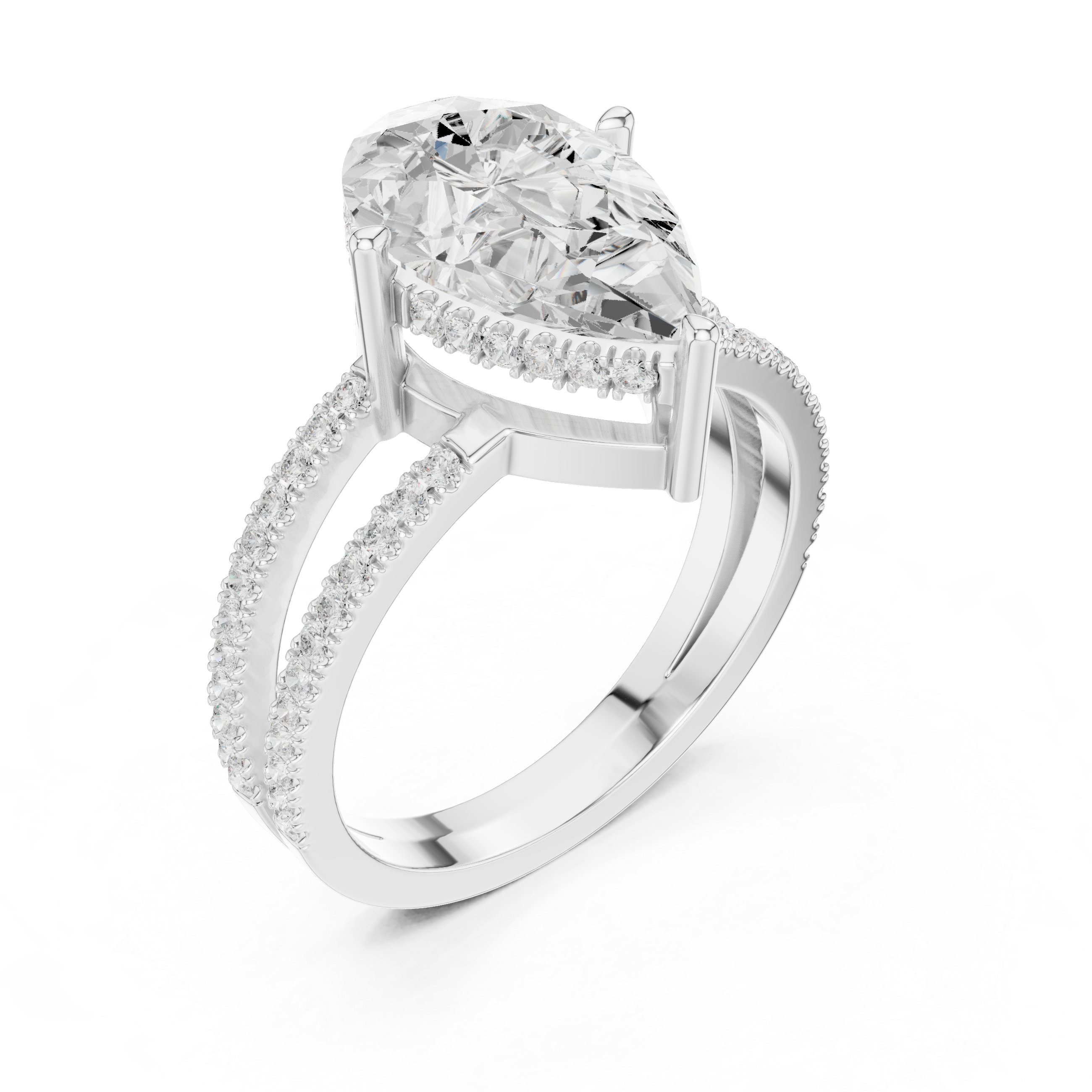 IGI Certified Lab-Grown Diamond Rose Gold Solitaire Split-Shank Ring | Kiashaa Jewellery