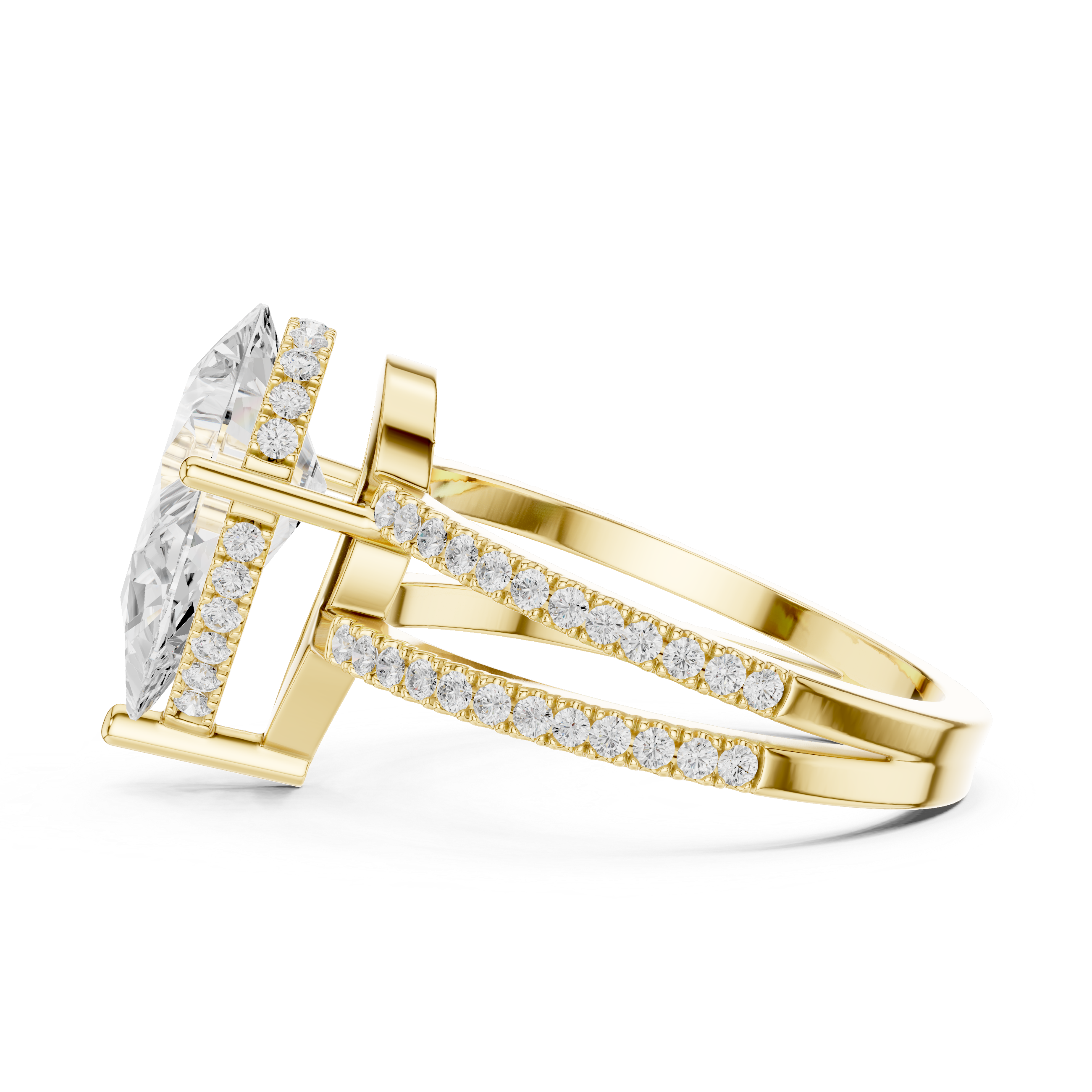 IGI Certified Lab-Grown Diamond Rose Gold Solitaire Split-Shank Ring | Kiashaa Jewellery