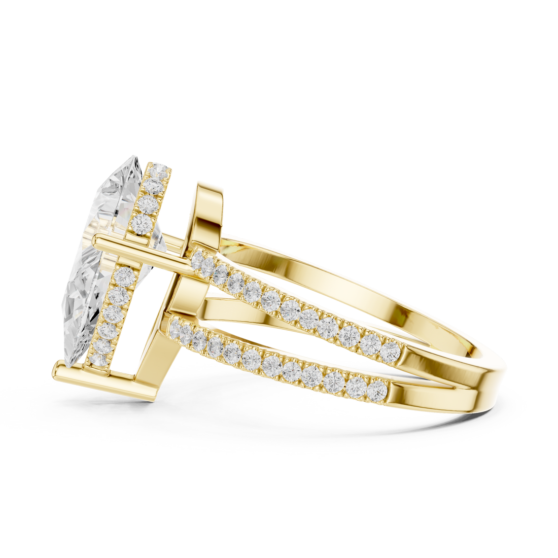 IGI Certified Lab-Grown Diamond Rose Gold Solitaire Split-Shank Ring | Kiashaa Jewellery