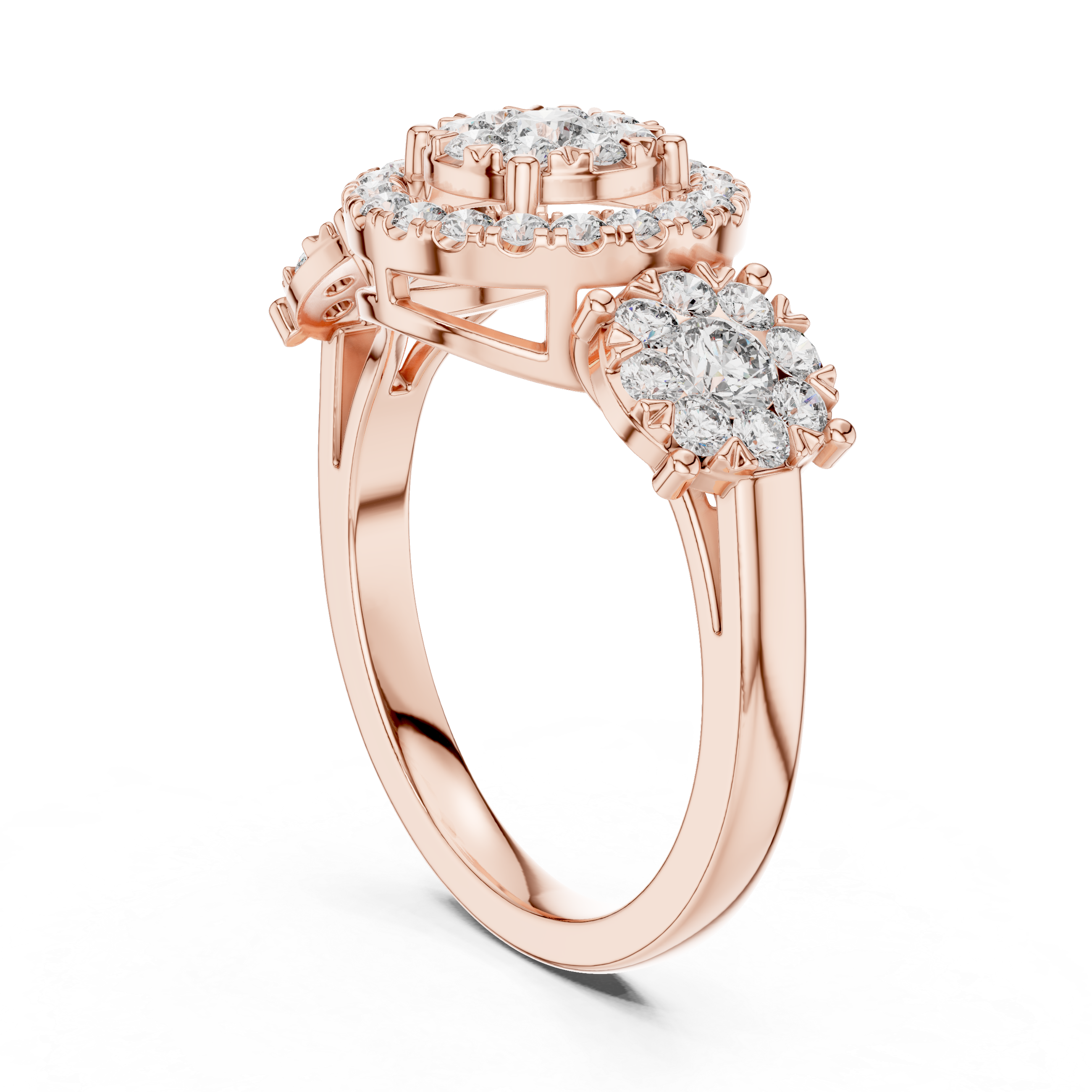 IGI Certified Halo Floral Lab-Grown Diamond Ring | Kiashaa Jewellery