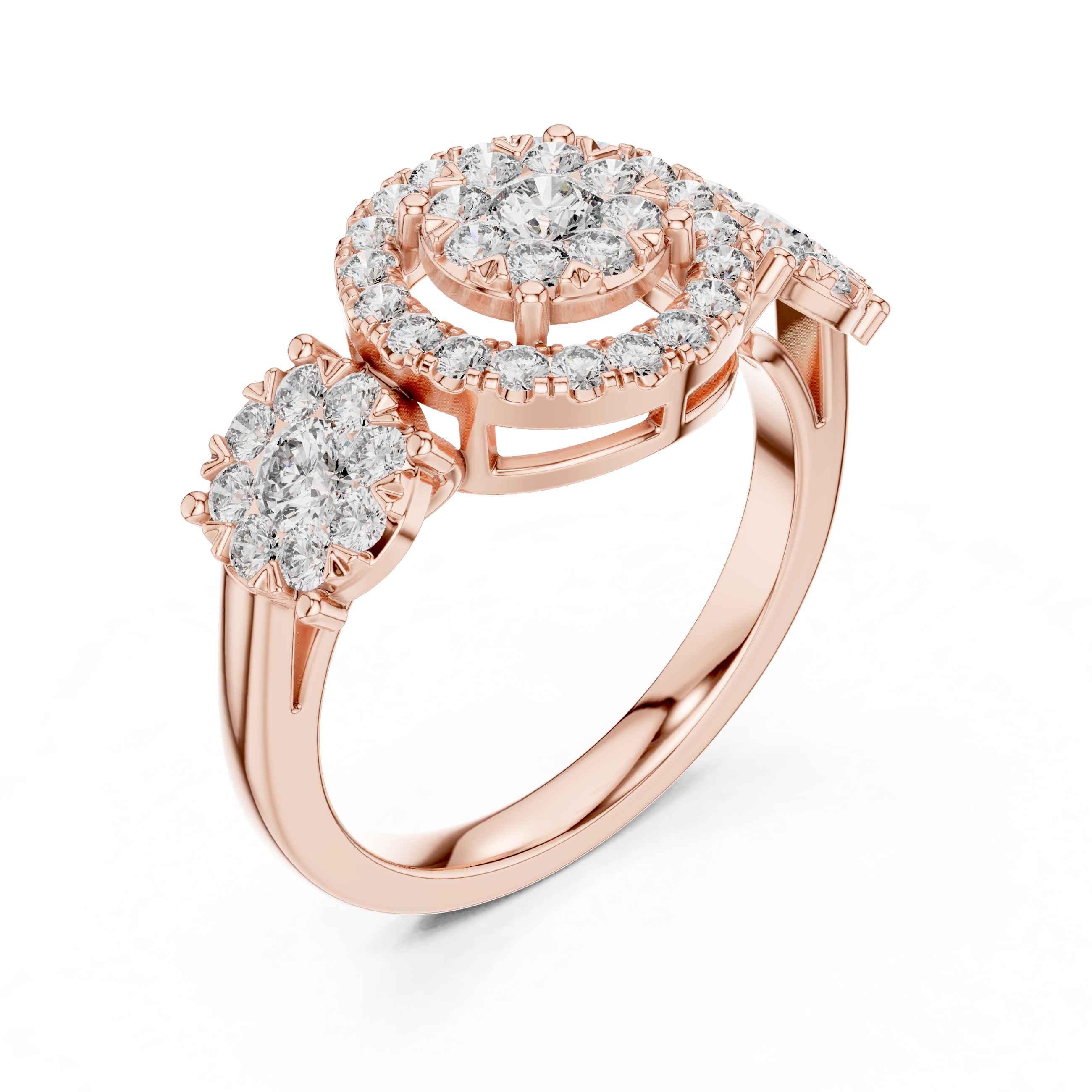 IGI Certified Halo Floral Lab-Grown Diamond Ring | Kiashaa Jewellery