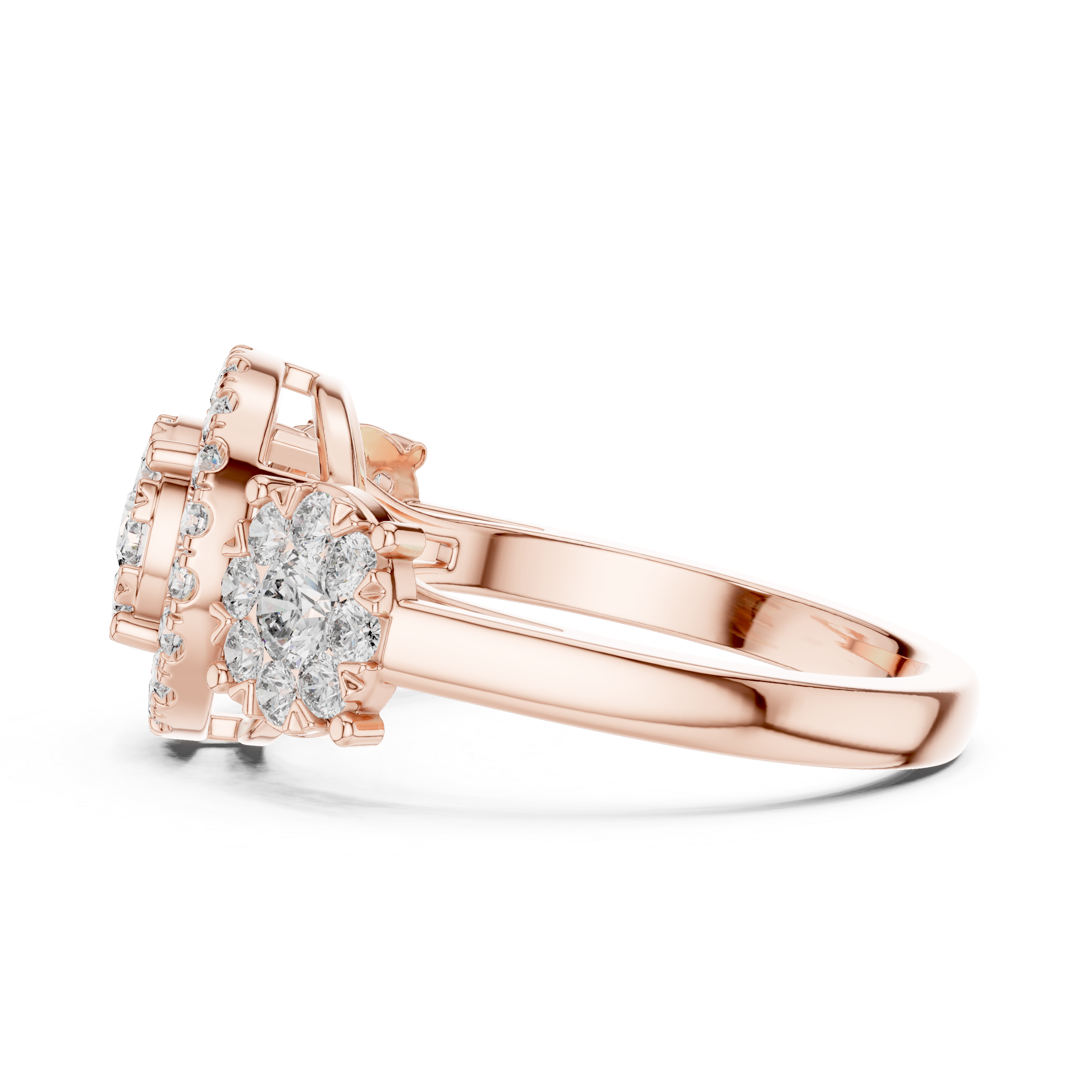 IGI Certified Halo Floral Lab-Grown Diamond Ring | Kiashaa Jewellery