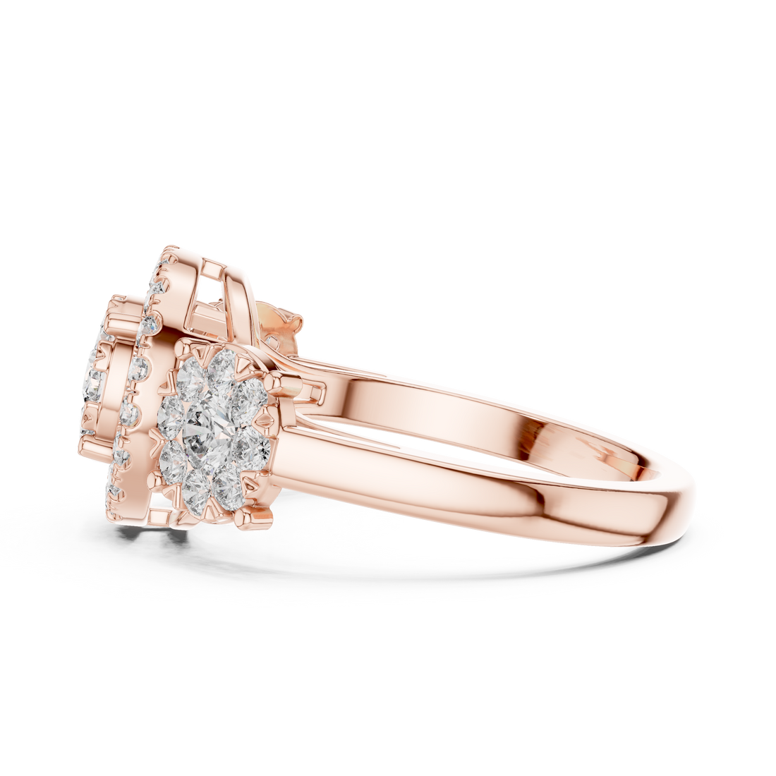 IGI Certified Halo Floral Lab-Grown Diamond Ring | Kiashaa Jewellery