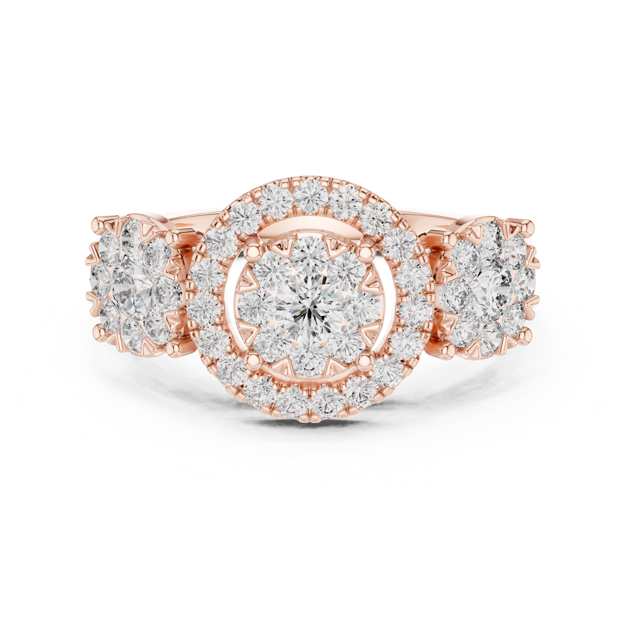 IGI Certified Halo Floral Lab-Grown Diamond Ring | Kiashaa Jewellery