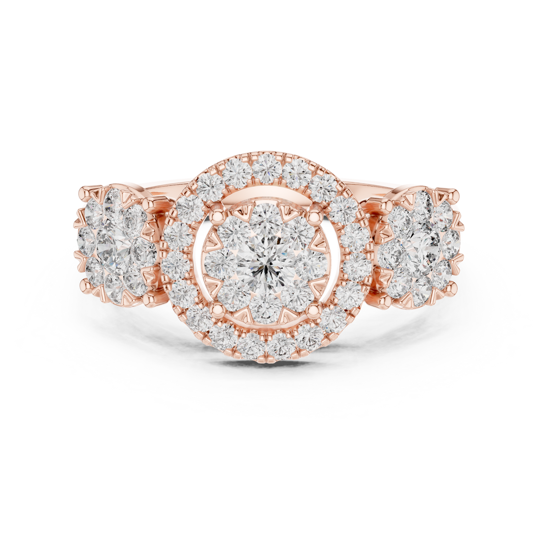 IGI Certified Halo Floral Lab-Grown Diamond Ring | Kiashaa Jewellery