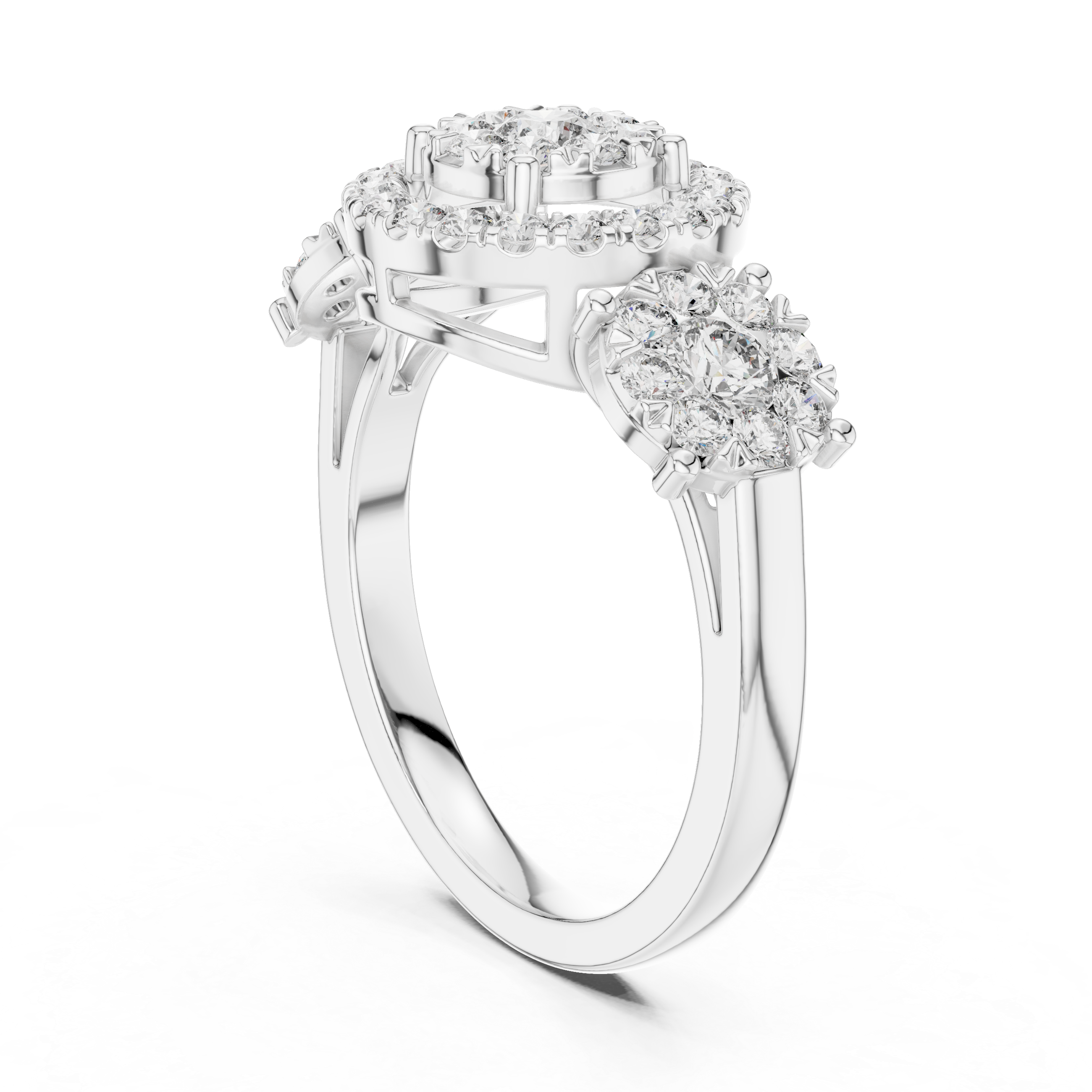 IGI Certified Halo Floral Lab-Grown Diamond Ring | Kiashaa Jewellery