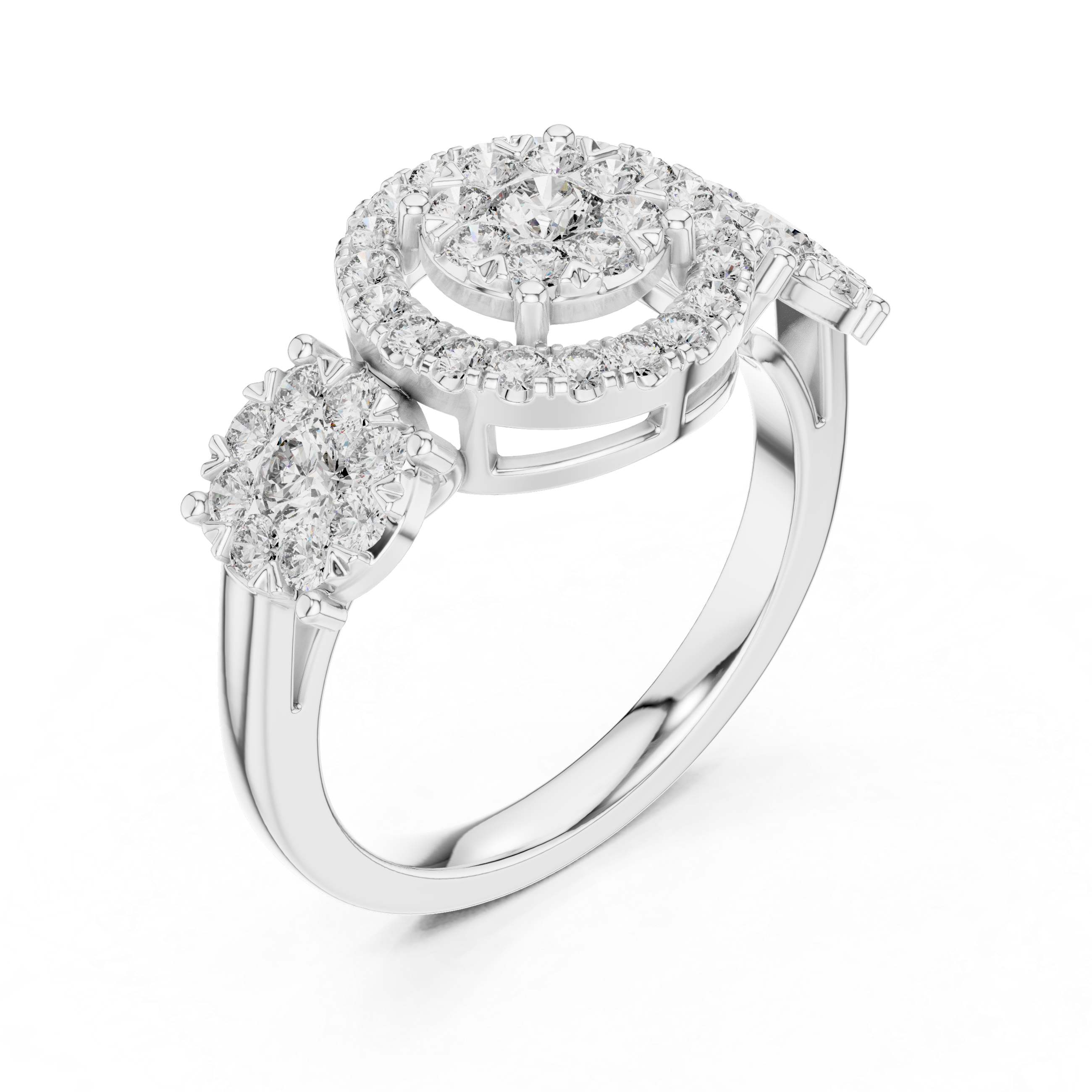 IGI Certified Halo Floral Lab-Grown Diamond Ring | Kiashaa Jewellery