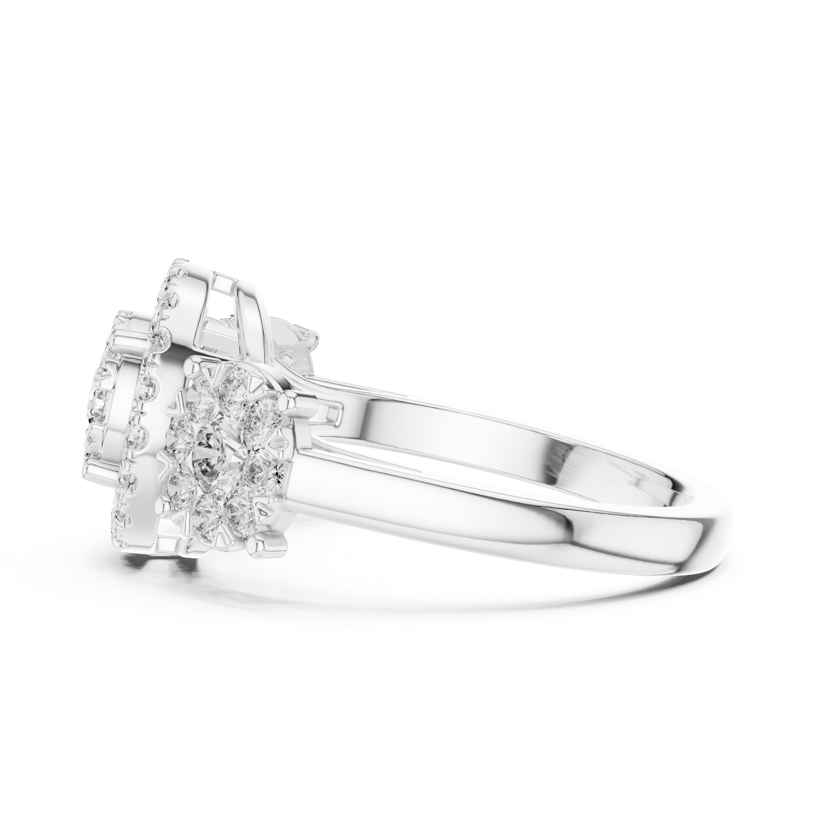 IGI Certified Halo Floral Lab-Grown Diamond Ring | Kiashaa Jewellery