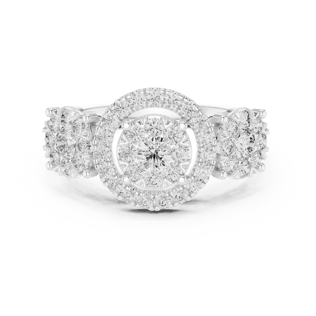 IGI Certified Halo Floral Lab-Grown Diamond Ring | Kiashaa Jewellery