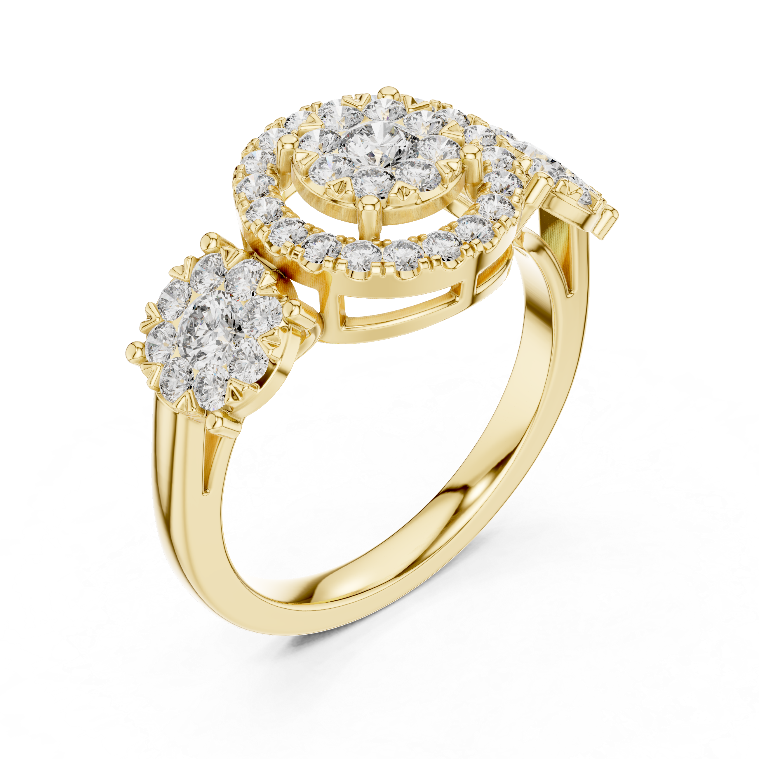IGI Certified Halo Floral Lab-Grown Diamond Ring | Kiashaa Jewellery