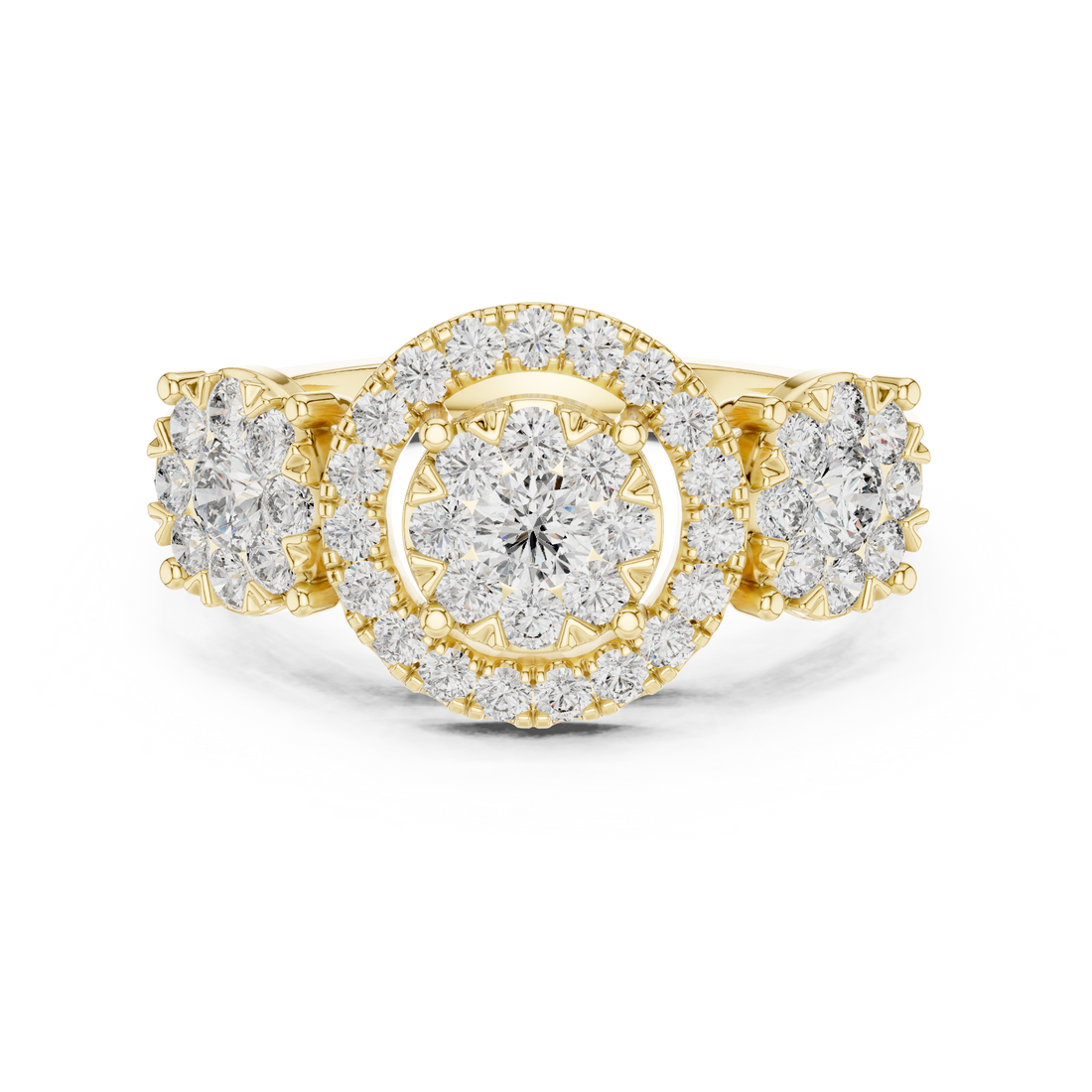 IGI Certified Halo Floral Lab-Grown Diamond Ring | Kiashaa Jewellery