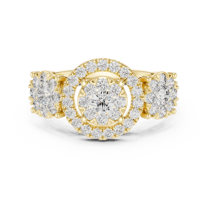IGI Certified Halo Floral Lab-Grown Diamond Ring | Kiashaa Jewellery