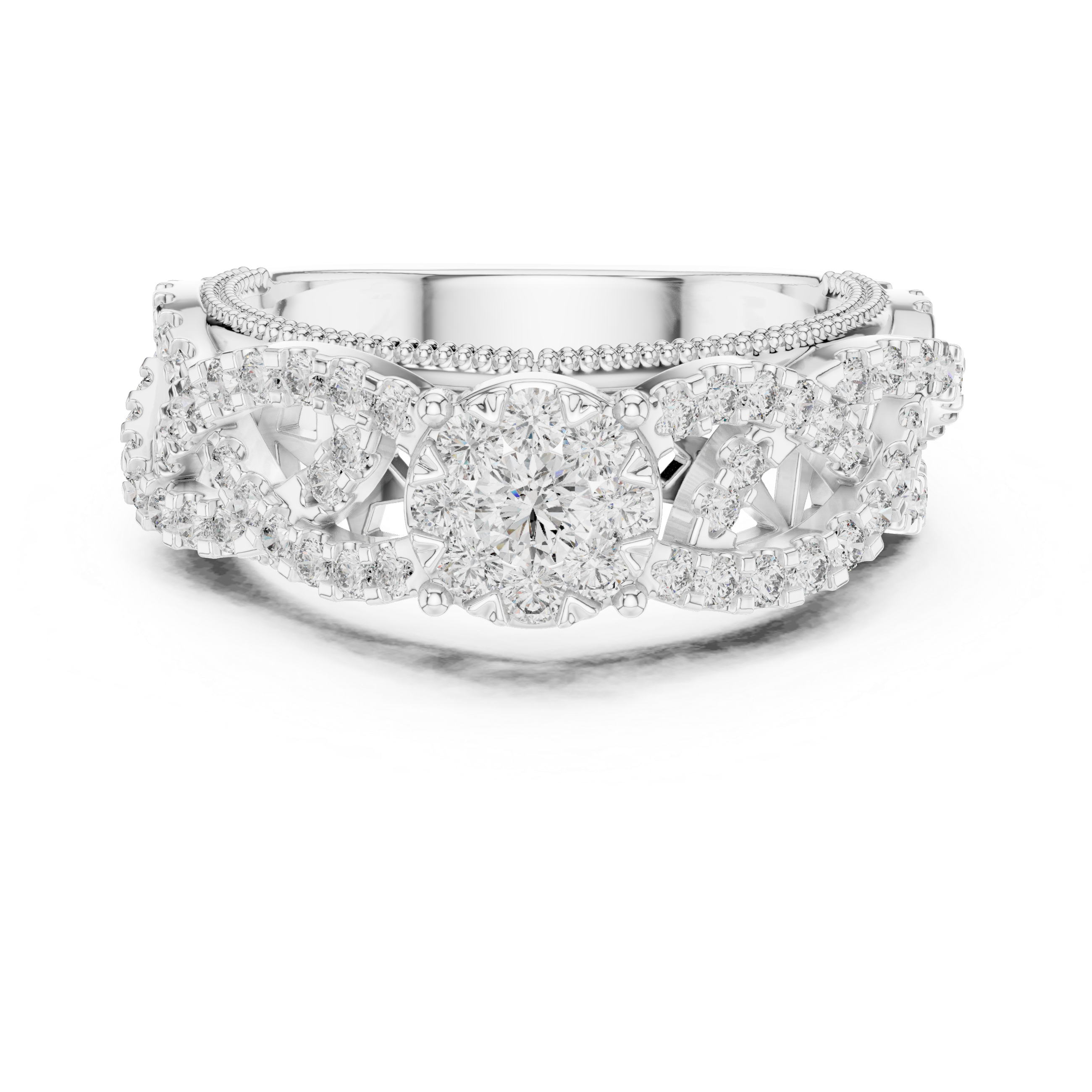 IGI Certified Multi-Layer Halo Lab-Grown Diamond Ring in Rose Gold | Kiashaa Jewellery