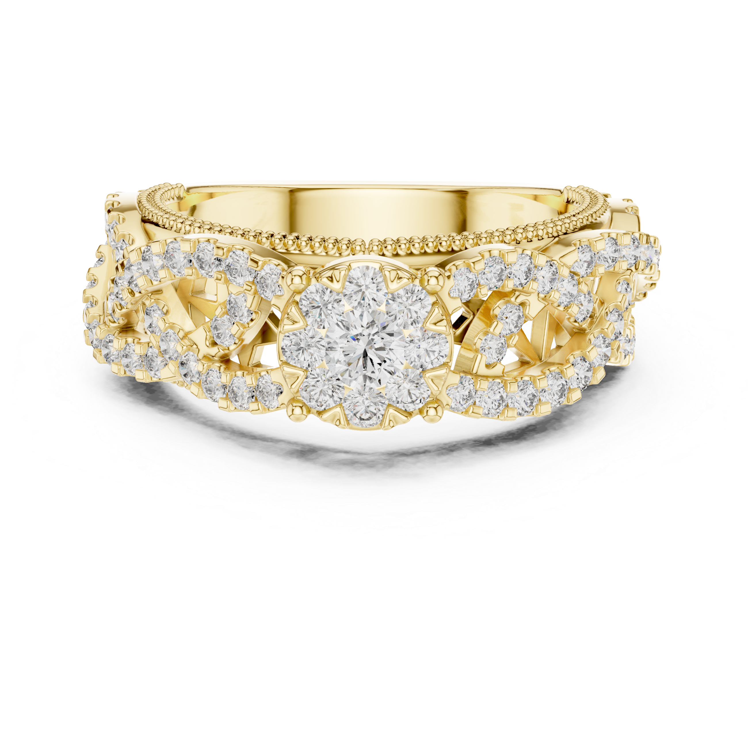 IGI Certified Multi-Layer Halo Lab-Grown Diamond Ring in Rose Gold | Kiashaa Jewellery