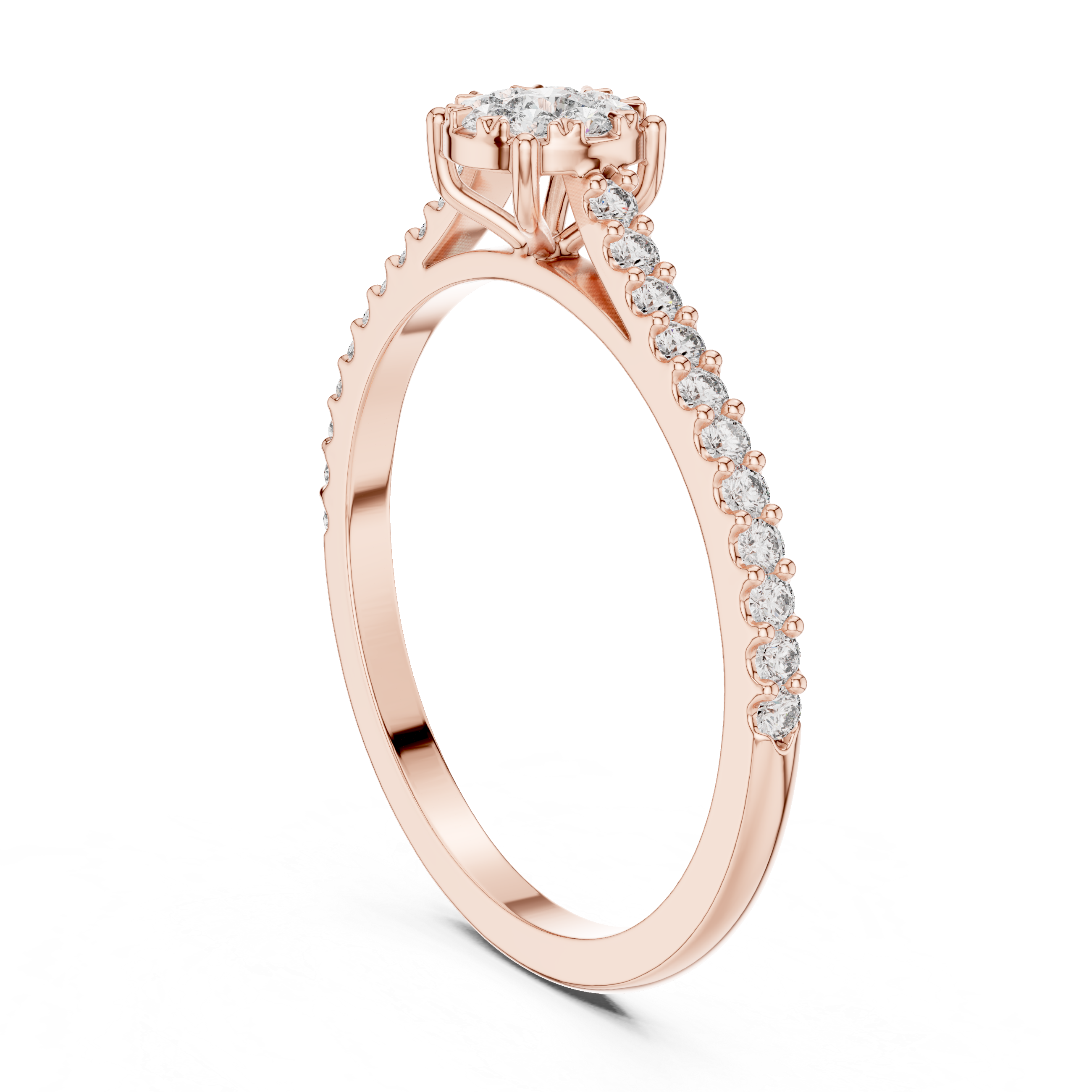 IGI Certified Lab-Grown Diamond Halo Engagement Ring | Kiashaa Jewellery