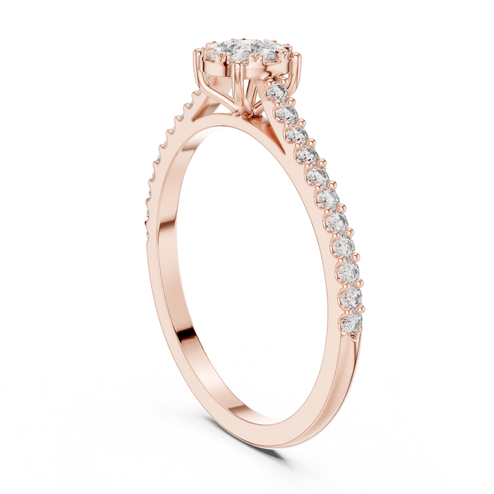 IGI Certified Lab-Grown Diamond Halo Engagement Ring | Kiashaa Jewellery