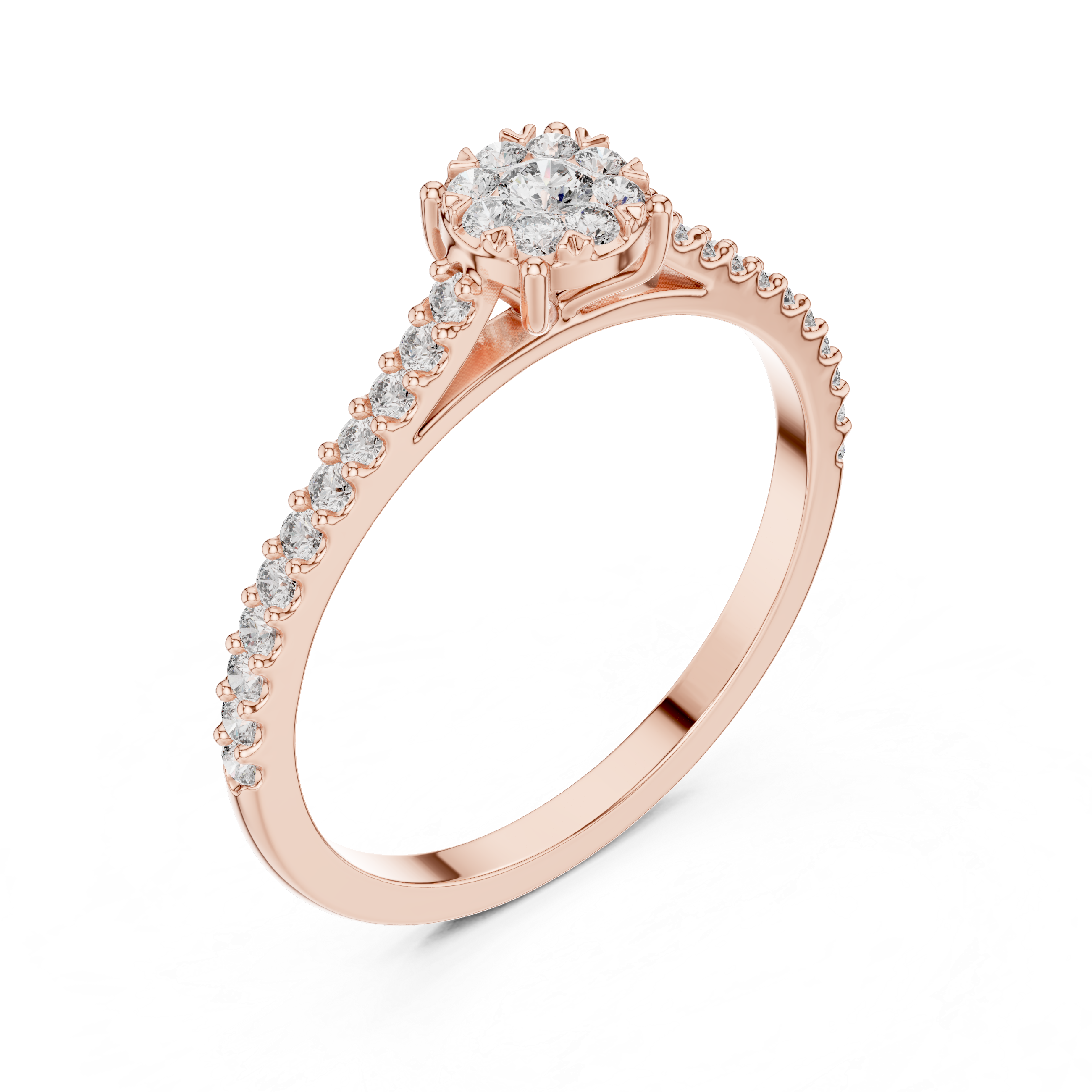 IGI Certified Lab-Grown Diamond Halo Engagement Ring | Kiashaa Jewellery