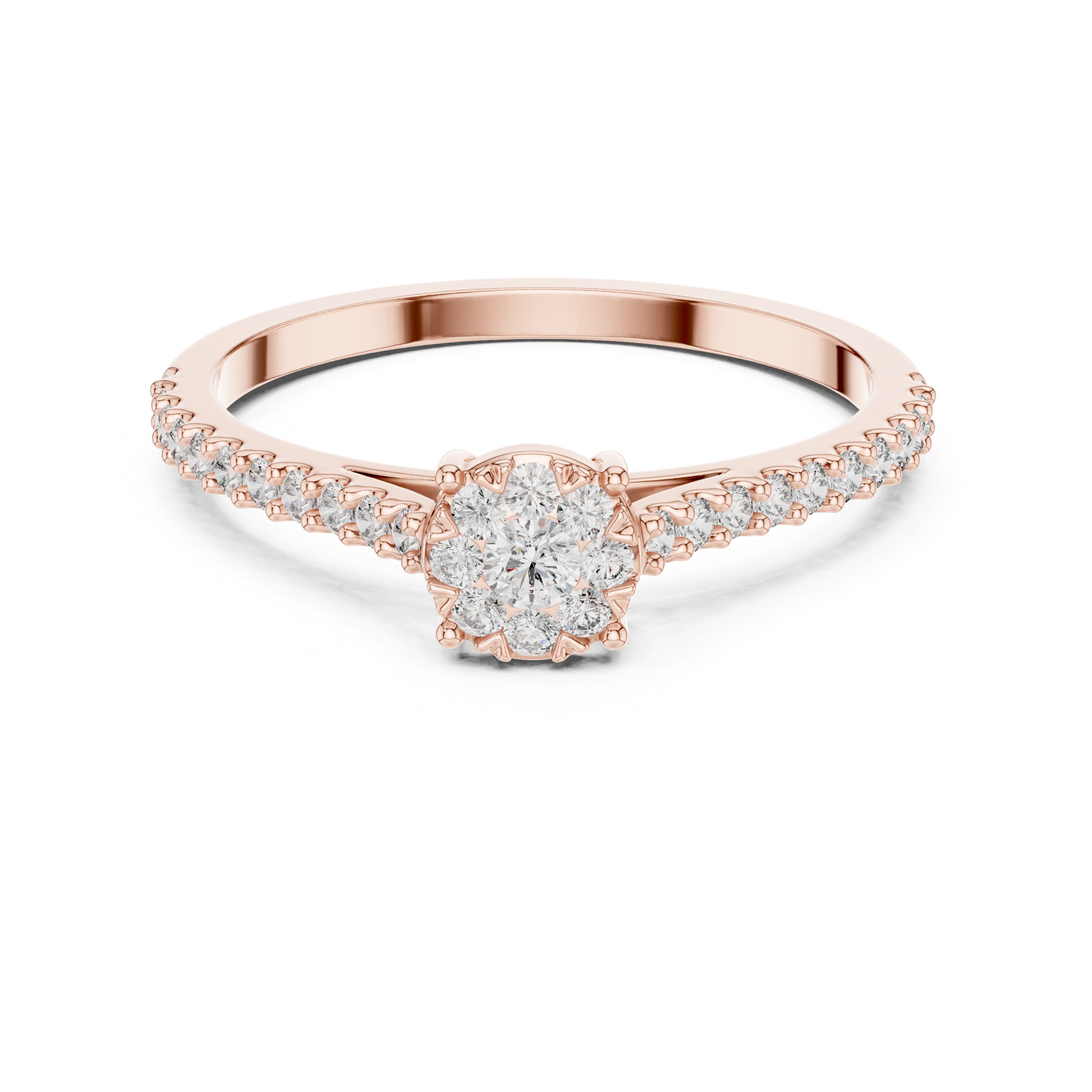 IGI Certified Lab-Grown Diamond Halo Engagement Ring | Kiashaa Jewellery