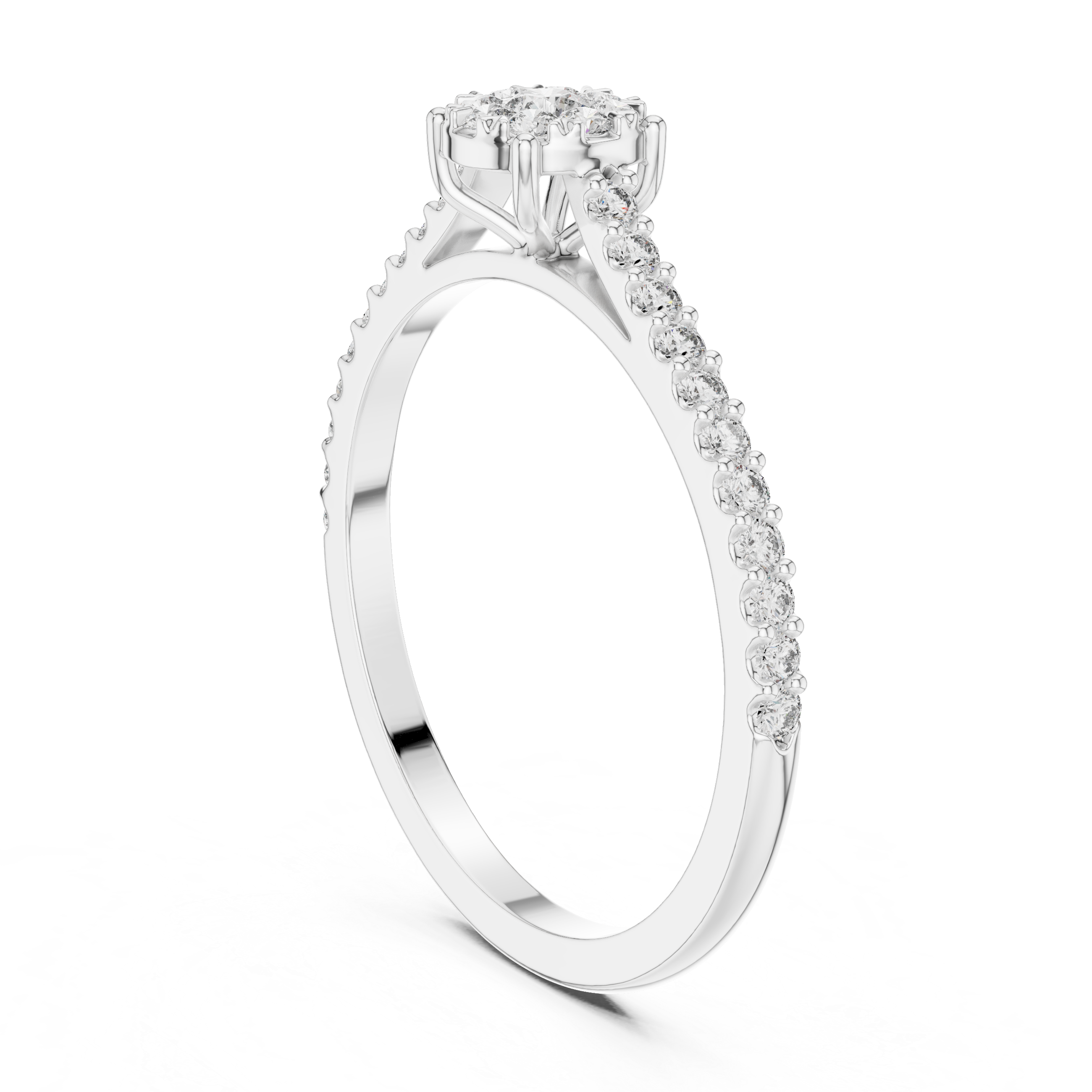 IGI Certified Lab-Grown Diamond Halo Engagement Ring | Kiashaa Jewellery