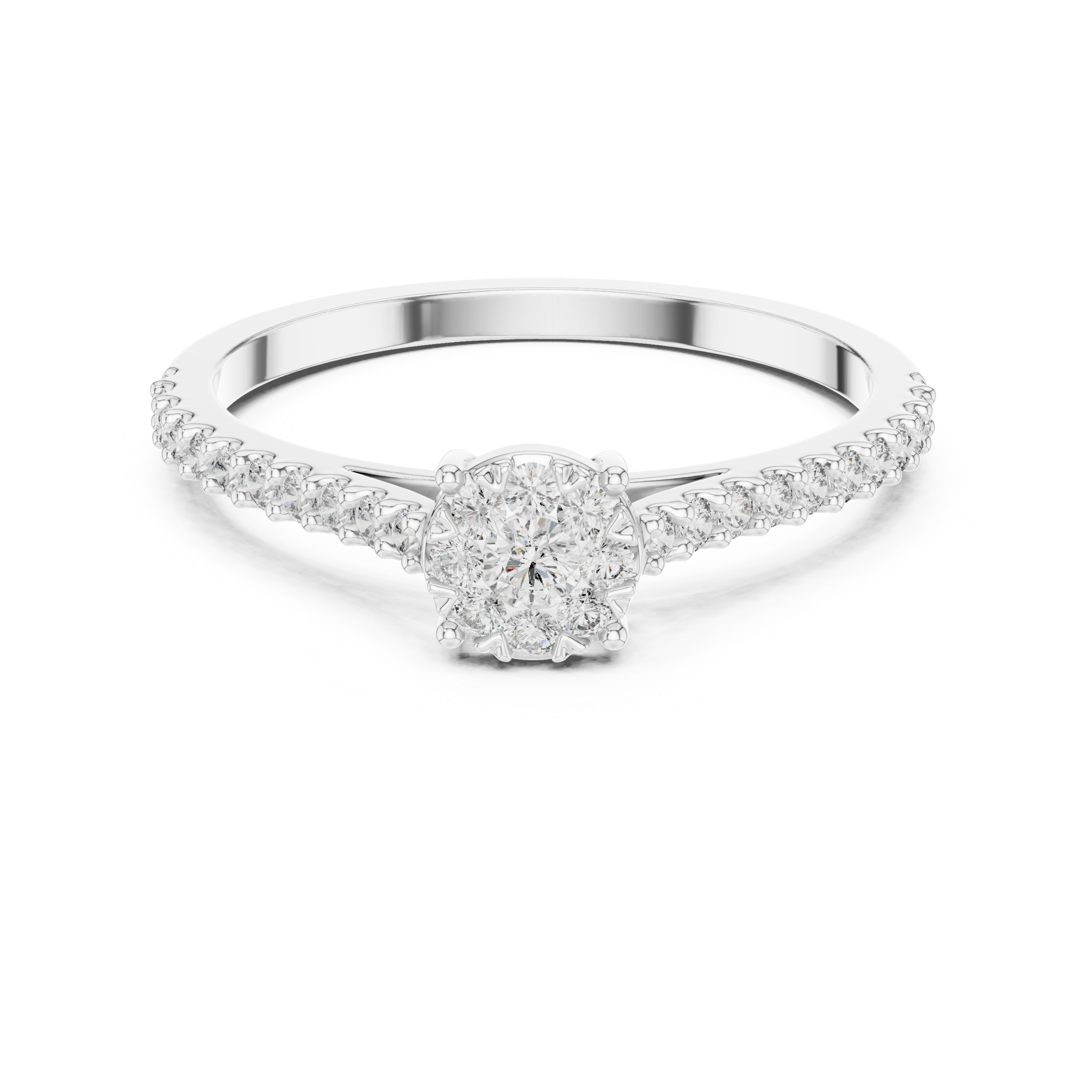 IGI Certified Lab-Grown Diamond Halo Engagement Ring | Kiashaa Jewellery