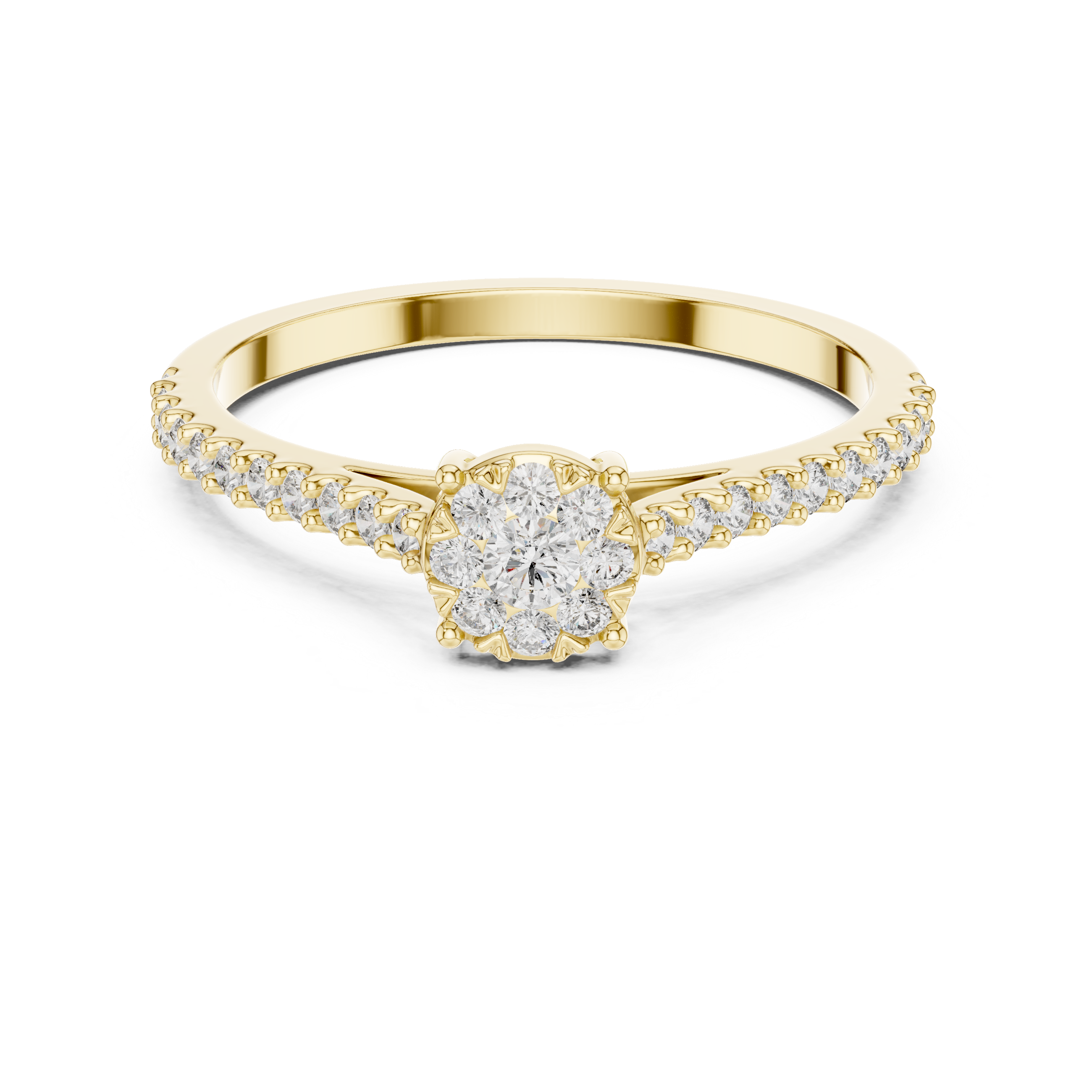 IGI Certified Lab-Grown Diamond Halo Engagement Ring | Kiashaa Jewellery