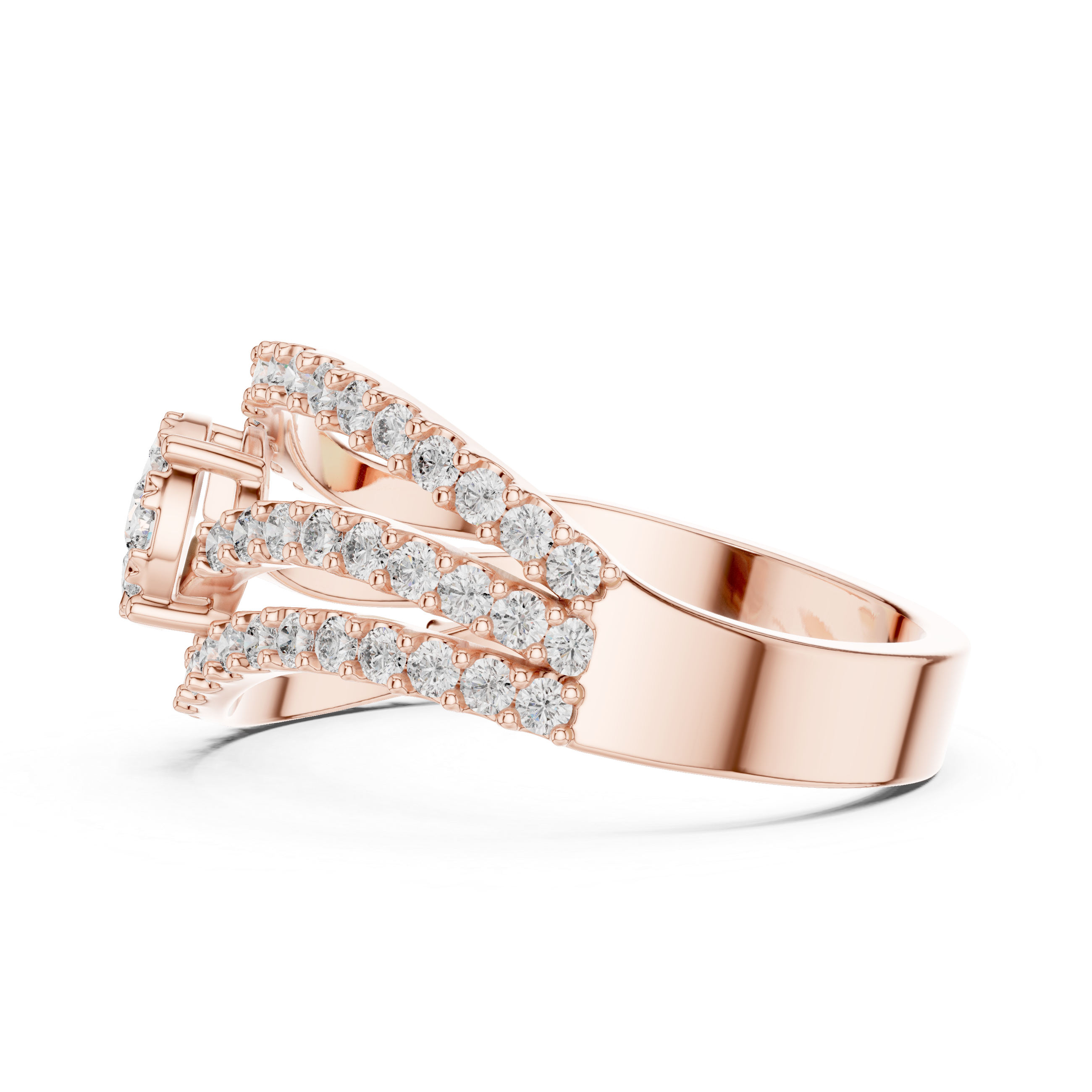 IGI Certified Lab-Grown Diamond Halo Engagement Ring in Rose Gold | Kiashaa Jewellery