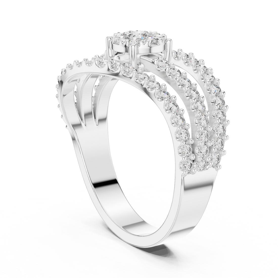 IGI Certified Lab-Grown Diamond Halo Engagement Ring in Rose Gold | Kiashaa Jewellery