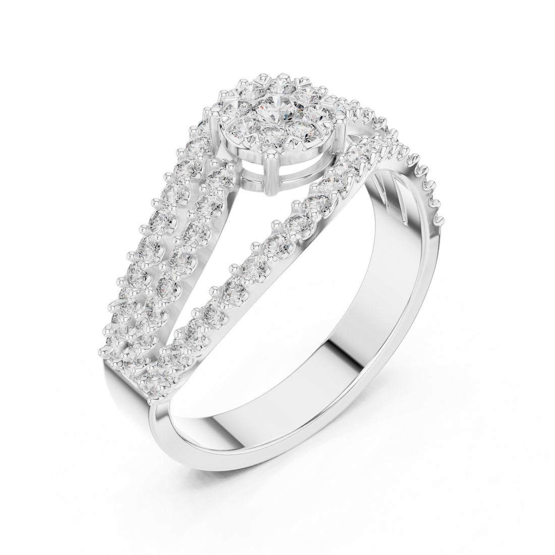 IGI Certified Lab-Grown Diamond Halo Engagement Ring in Rose Gold | Kiashaa Jewellery