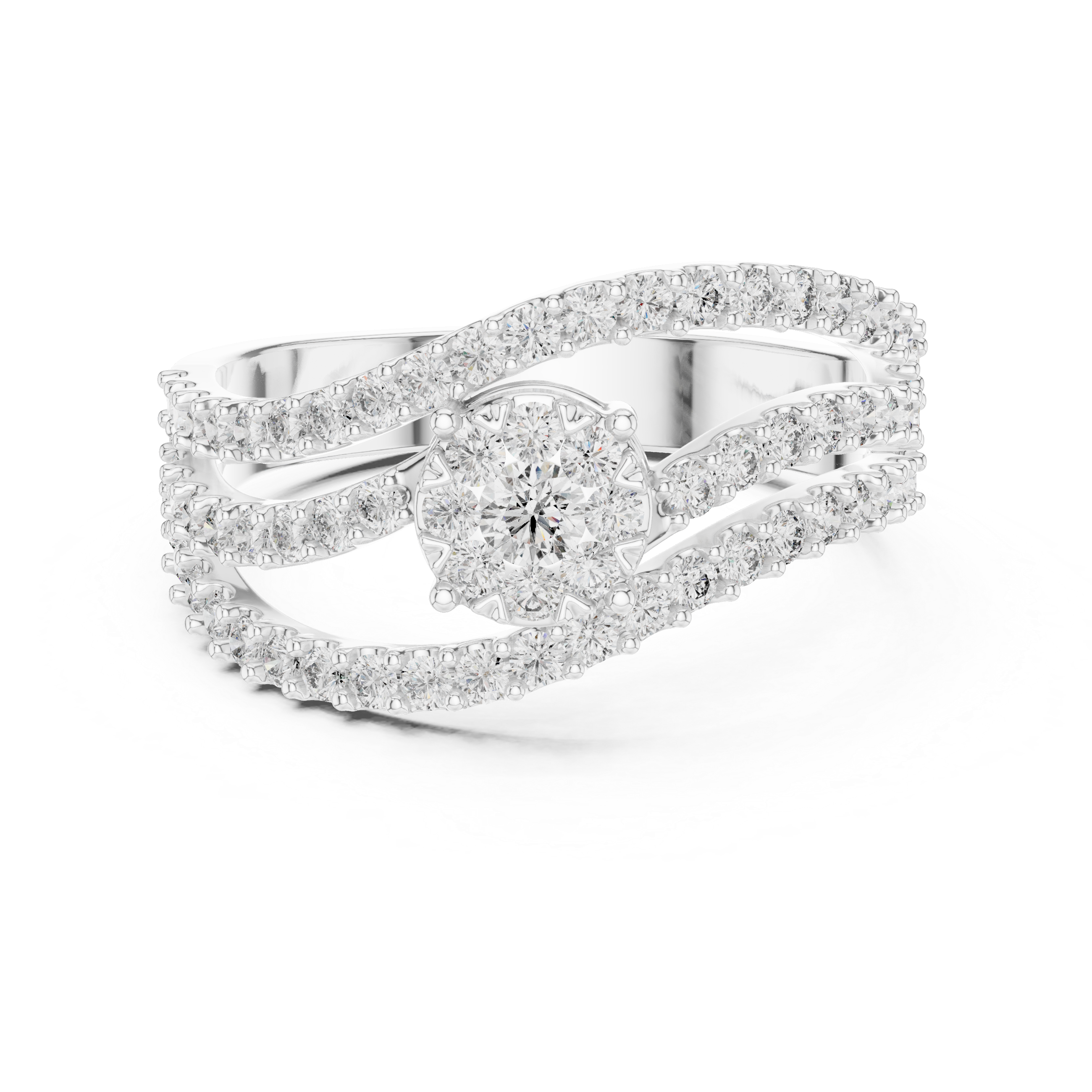 IGI Certified Lab-Grown Diamond Halo Engagement Ring in Rose Gold | Kiashaa Jewellery