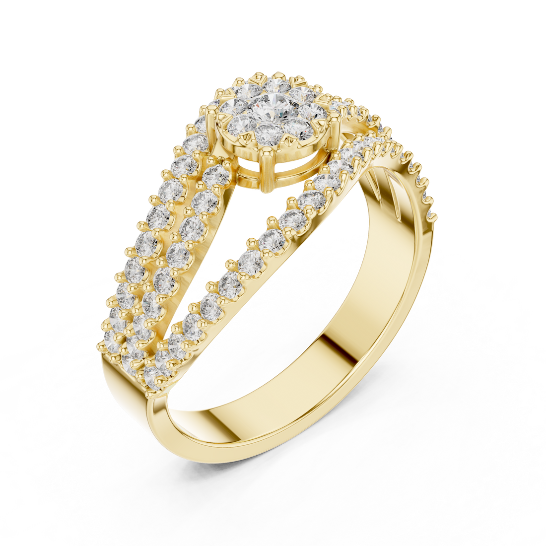 IGI Certified Lab-Grown Diamond Halo Engagement Ring in Rose Gold | Kiashaa Jewellery