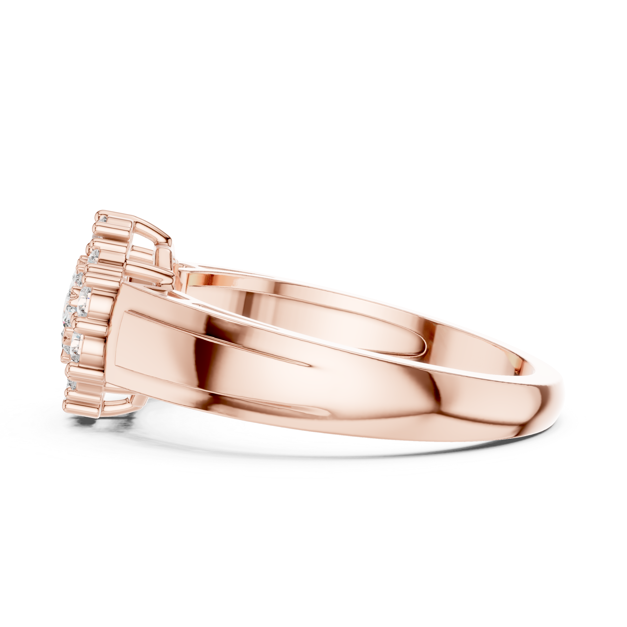 IGI Certified Lab-Grown Diamond Cluster Ring in Rose Gold | Kiashaa Jewellery