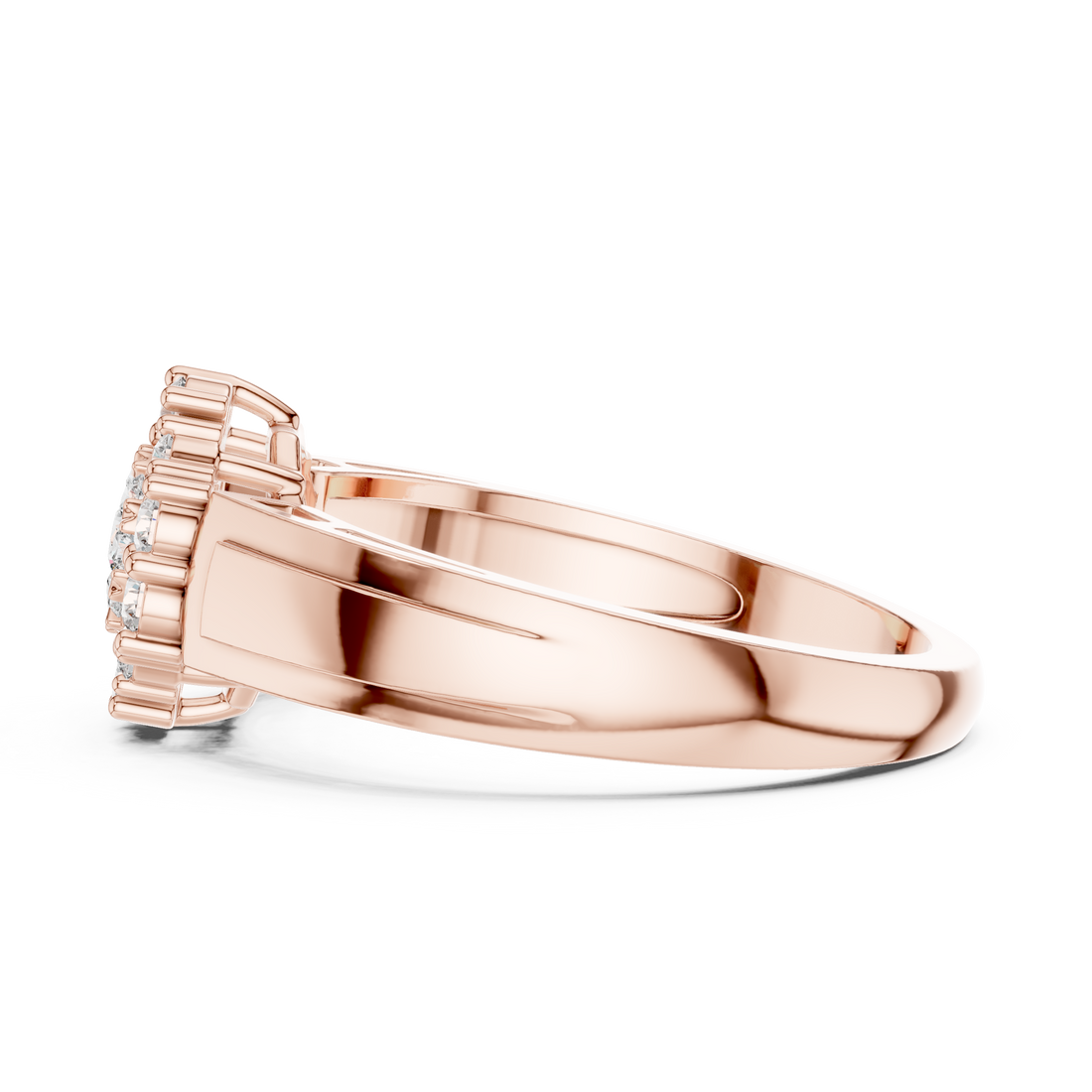 IGI Certified Lab-Grown Diamond Cluster Ring in Rose Gold | Kiashaa Jewellery