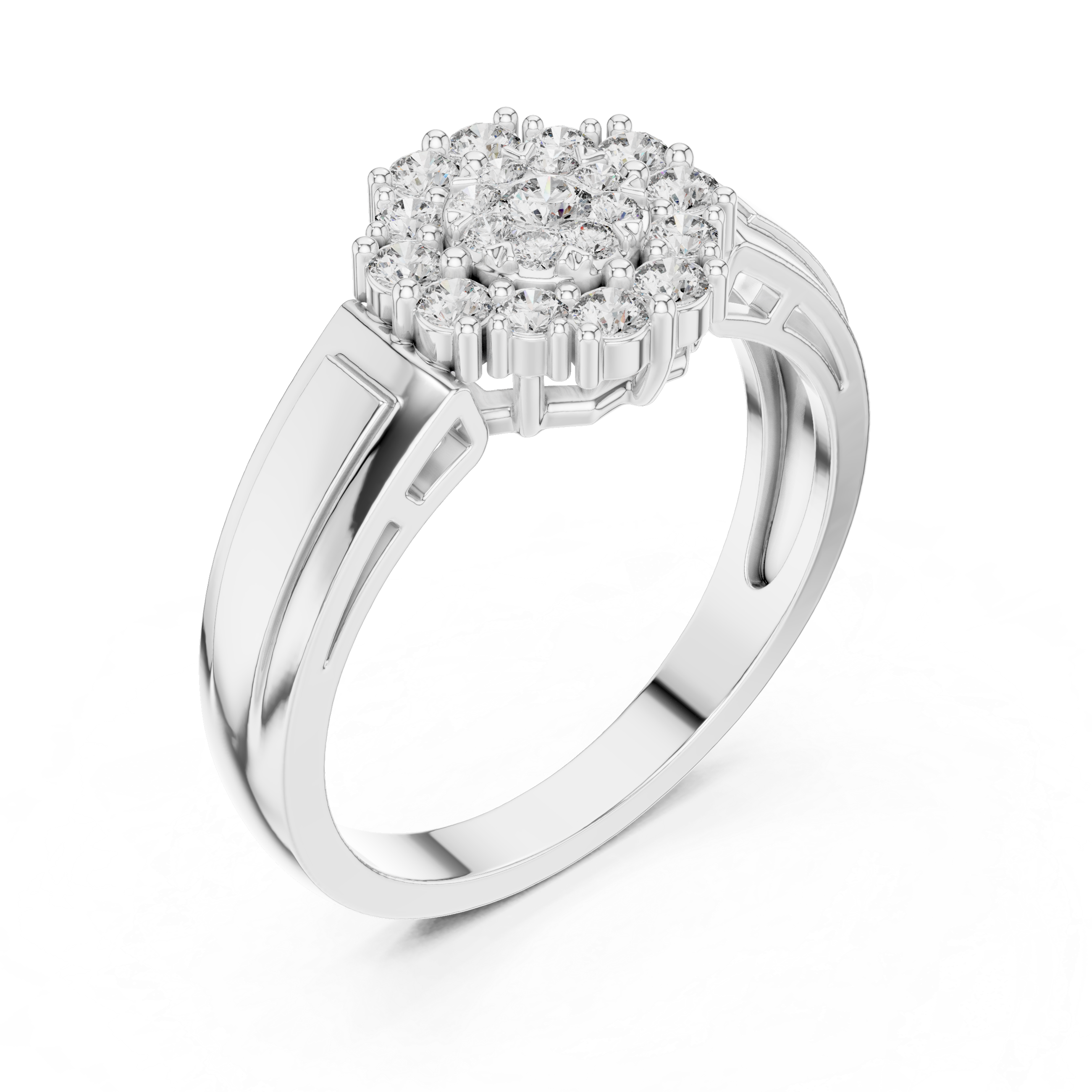 IGI Certified Lab-Grown Diamond Cluster Ring in Rose Gold | Kiashaa Jewellery