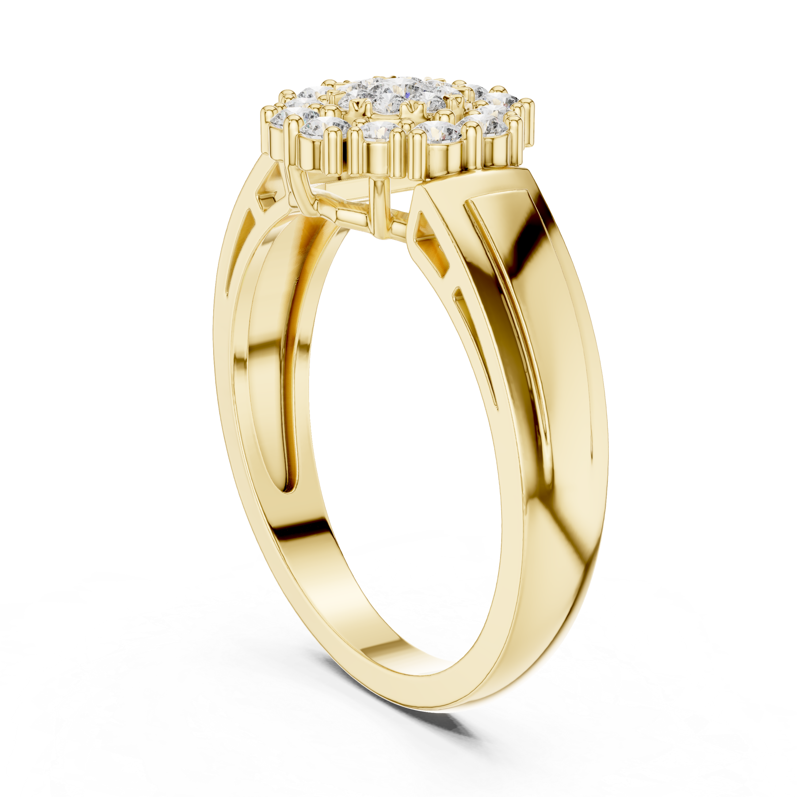 IGI Certified Lab-Grown Diamond Cluster Ring in Rose Gold | Kiashaa Jewellery