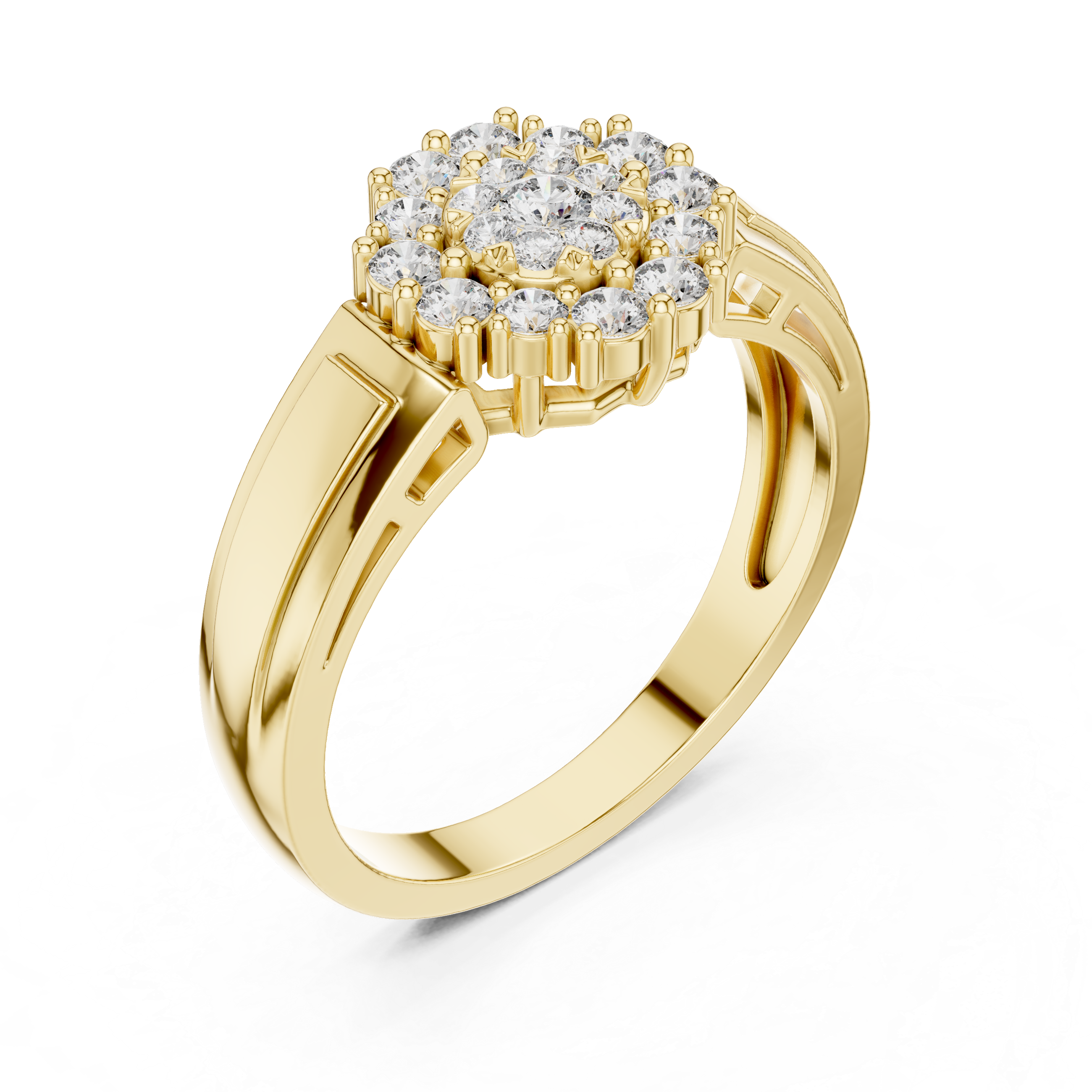 IGI Certified Lab-Grown Diamond Cluster Ring in Rose Gold | Kiashaa Jewellery