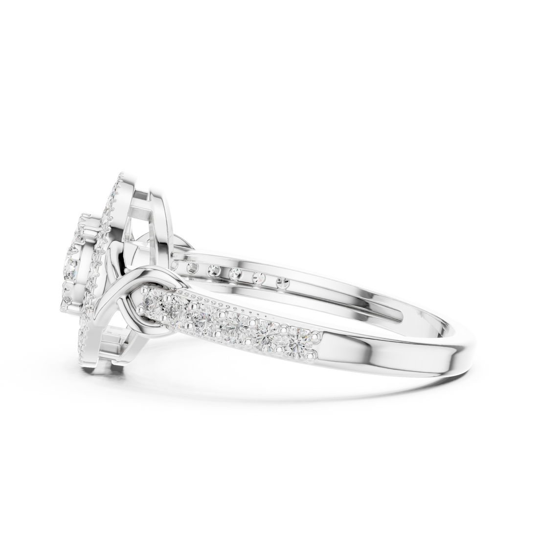 IGI Certified Halo Lab-Grown Diamond Ring in Rose Gold | Kiashaa Jewellery
