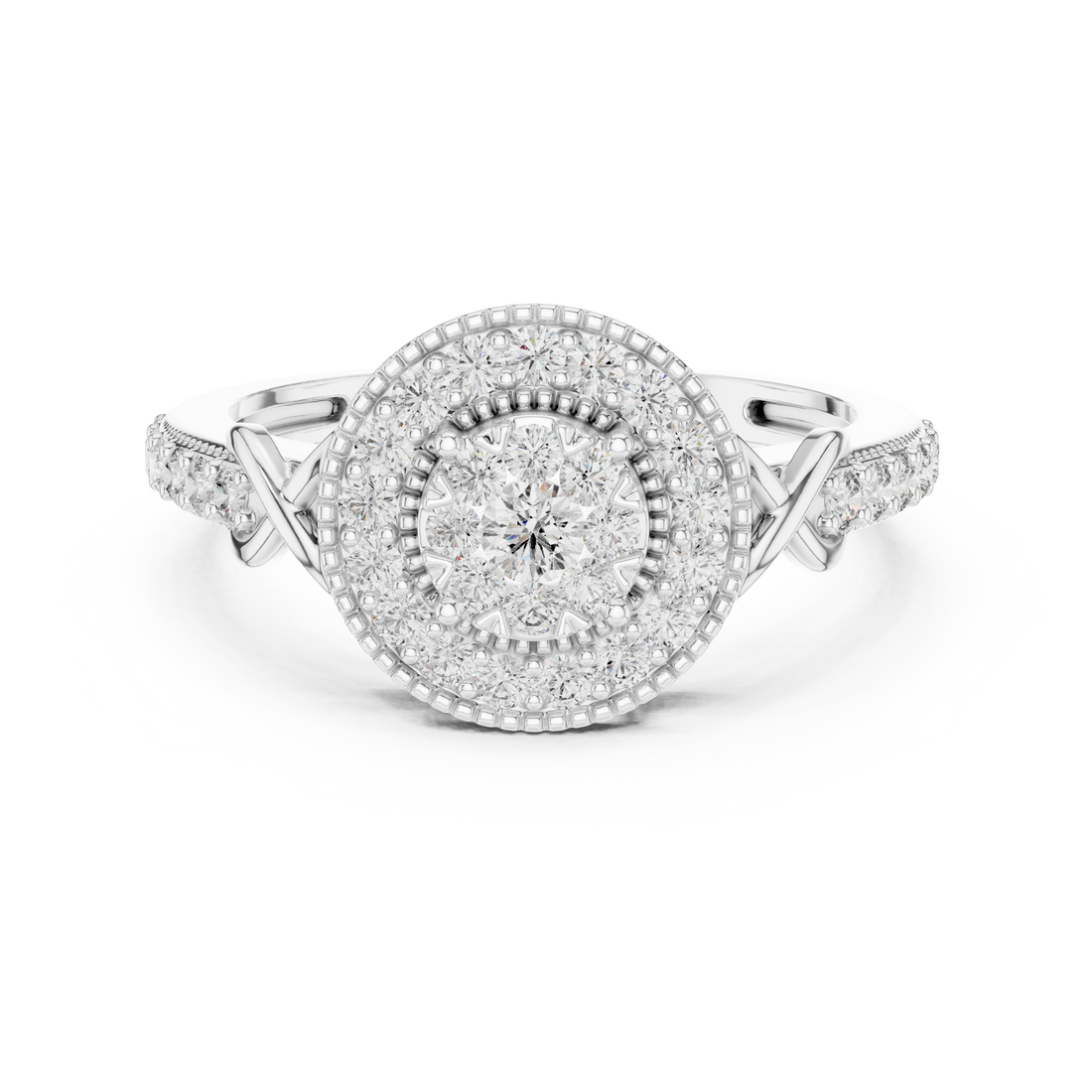 IGI Certified Halo Lab-Grown Diamond Ring in Rose Gold | Kiashaa Jewellery
