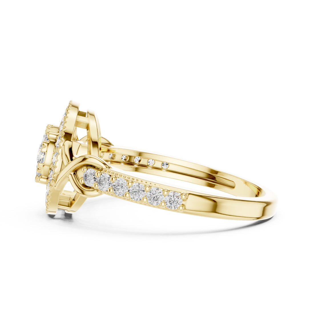 IGI Certified Halo Lab-Grown Diamond Ring in Rose Gold | Kiashaa Jewellery