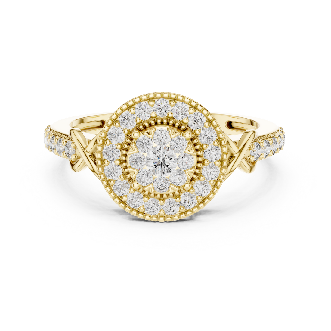 IGI Certified Halo Lab-Grown Diamond Ring in Rose Gold | Kiashaa Jewellery