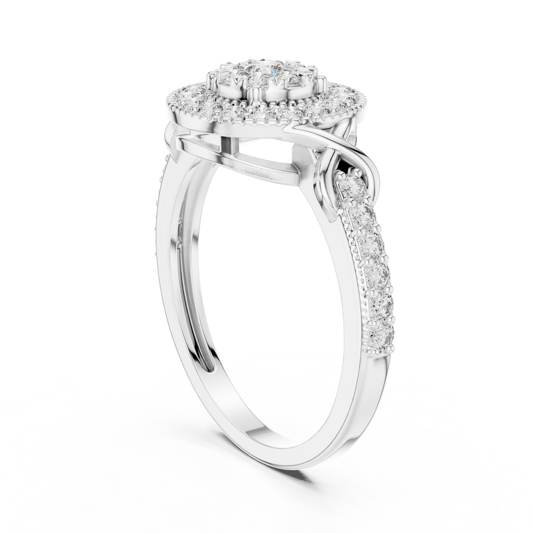 IGI Certified Halo Lab-Grown Diamond Ring in Rose Gold | Kiashaa Jewellery