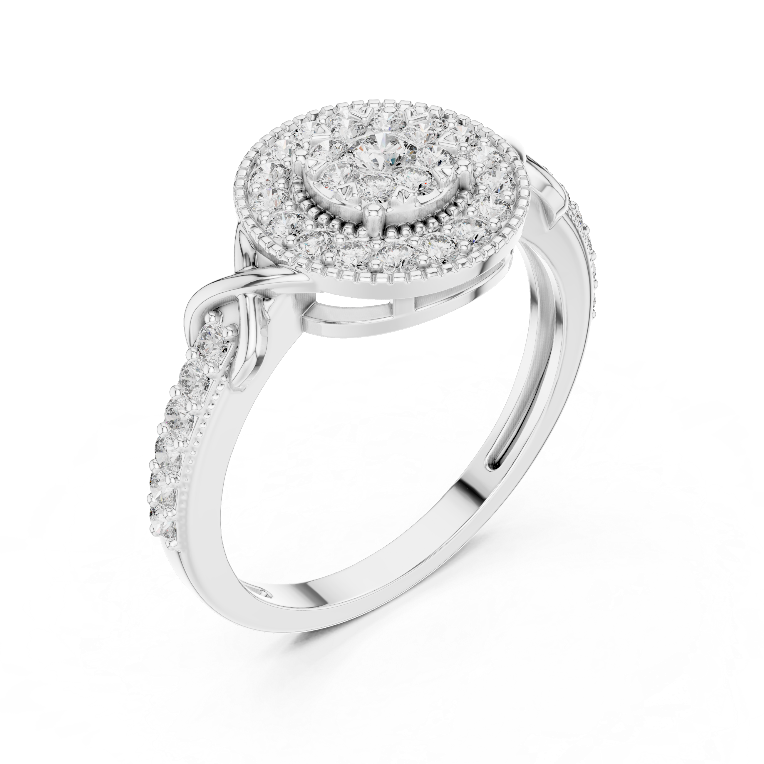 IGI Certified Halo Lab-Grown Diamond Ring in Rose Gold | Kiashaa Jewellery