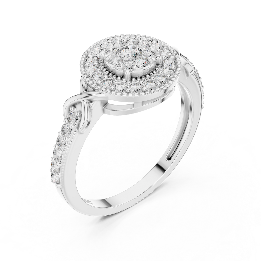 IGI Certified Halo Lab-Grown Diamond Ring in Rose Gold | Kiashaa Jewellery