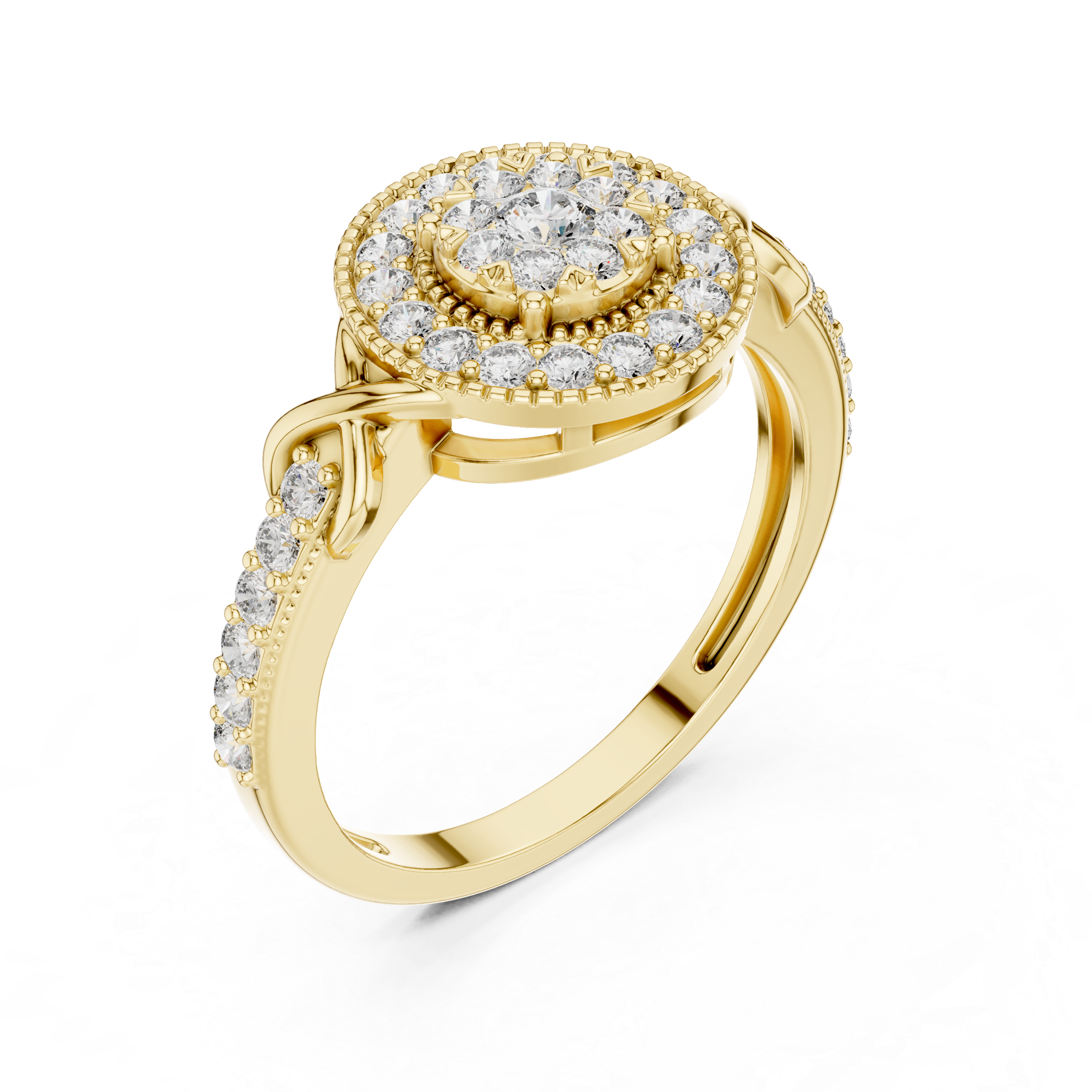 IGI Certified Halo Lab-Grown Diamond Ring in Rose Gold | Kiashaa Jewellery