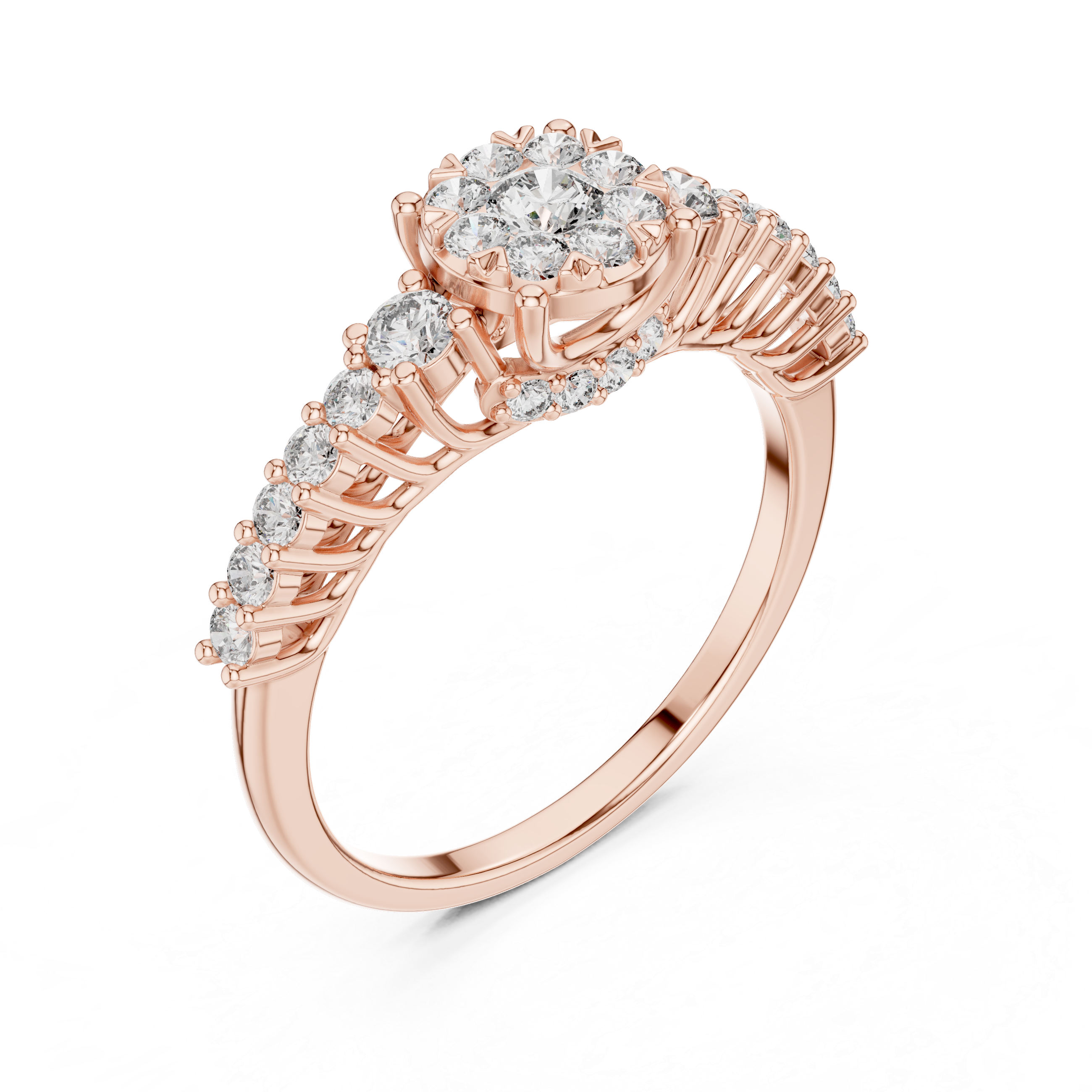 IGI Certified Lab-Grown Diamond Engagement Ring in 14K & 18K Rose Gold | Kiashaa Jewellery