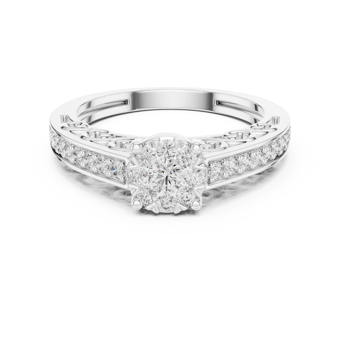 IGI Certified Lab-Grown Diamond Designer Engagement Ring in 14K & 18K Rose Gold | Kiashaa Jewellery